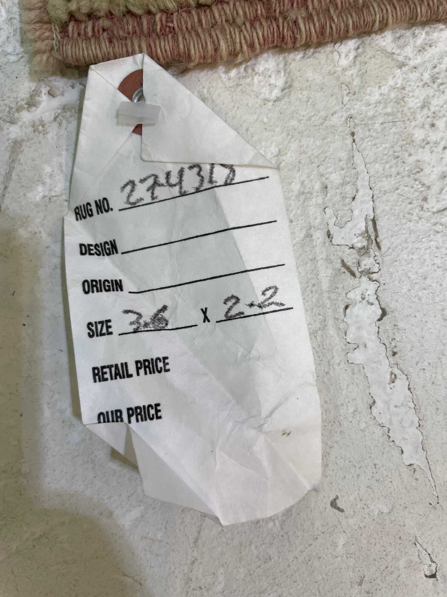 Hand-Knotted Wool Rug Turkish Oushak 2'2" x 3'6"