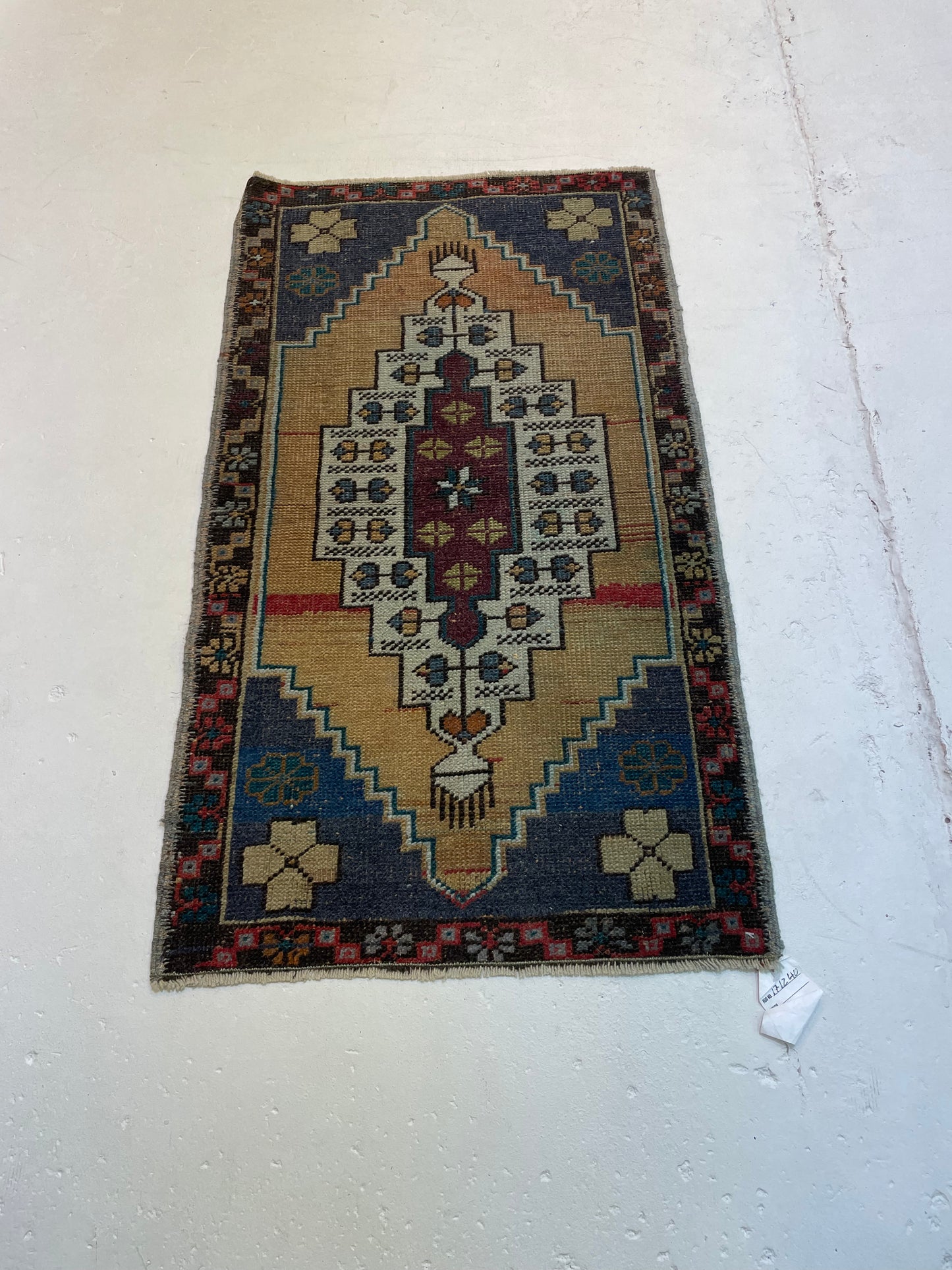 Hand-Knotted Wool Rug Turkish Oushak 2' x 3'8"