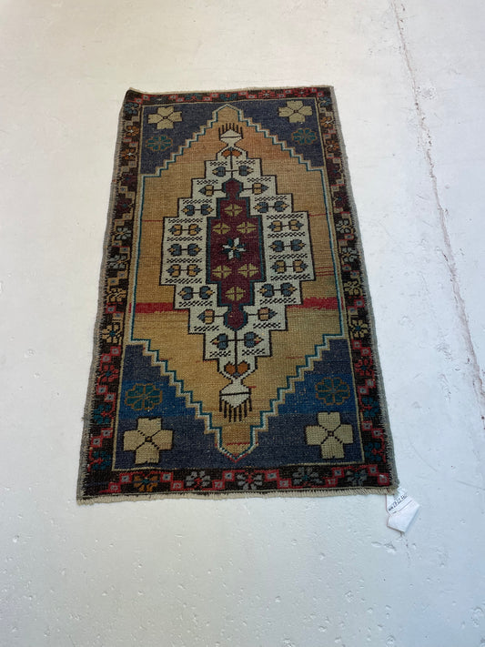 Hand-Knotted Wool Rug Turkish Oushak 2' x 3'8"