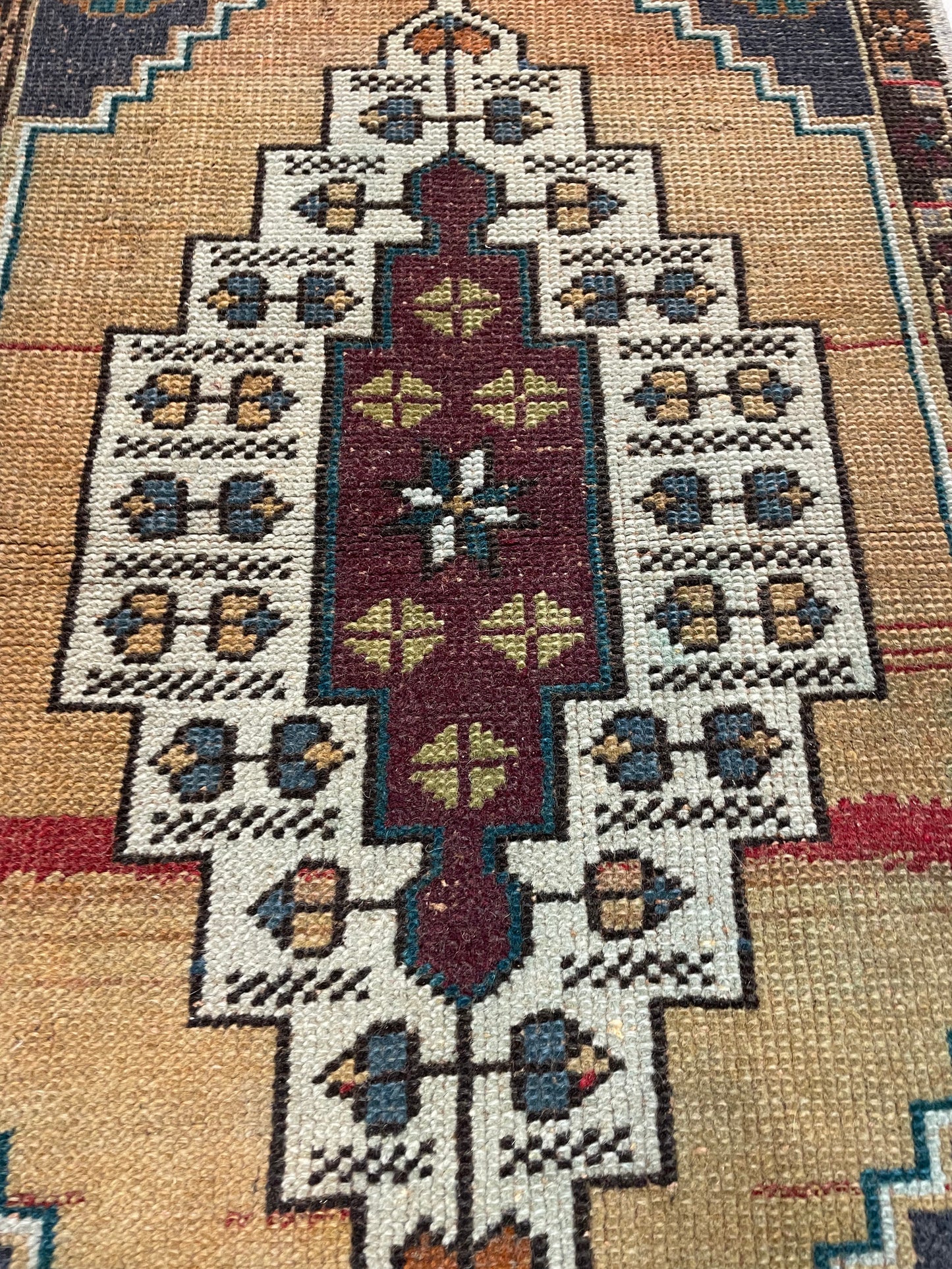 Hand-Knotted Wool Rug Turkish Oushak 2' x 3'8"