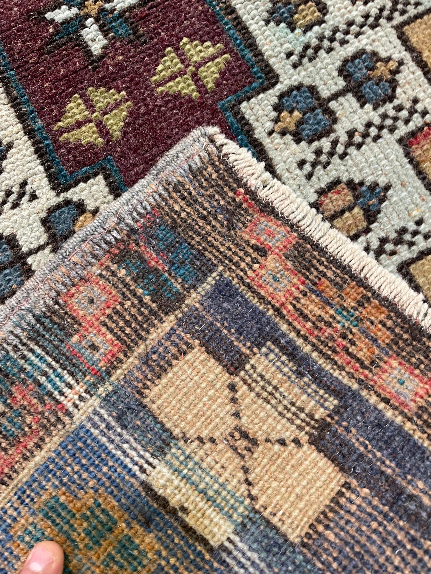 Hand-Knotted Wool Rug Turkish Oushak 2' x 3'8"