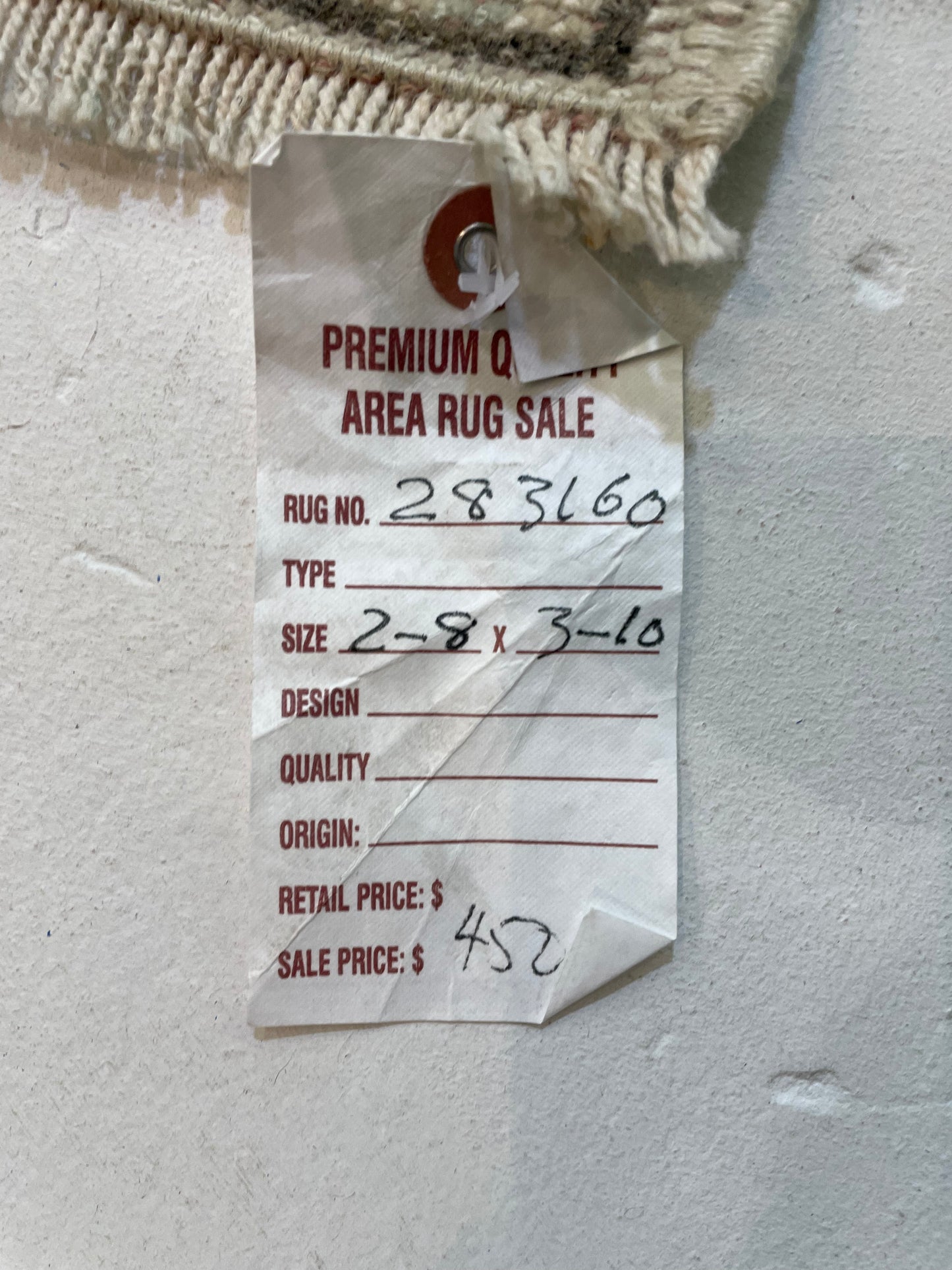 Hand-Knotted Wool Rug Turkish Oushak 2'8" x 3'10"