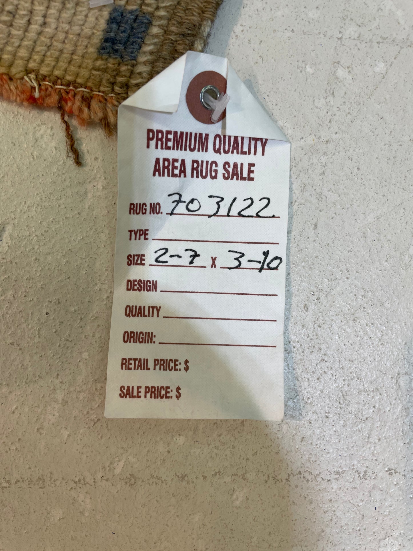 Hand-Knotted Wool Rug Turkish Oushak 2'7" x 3'10"