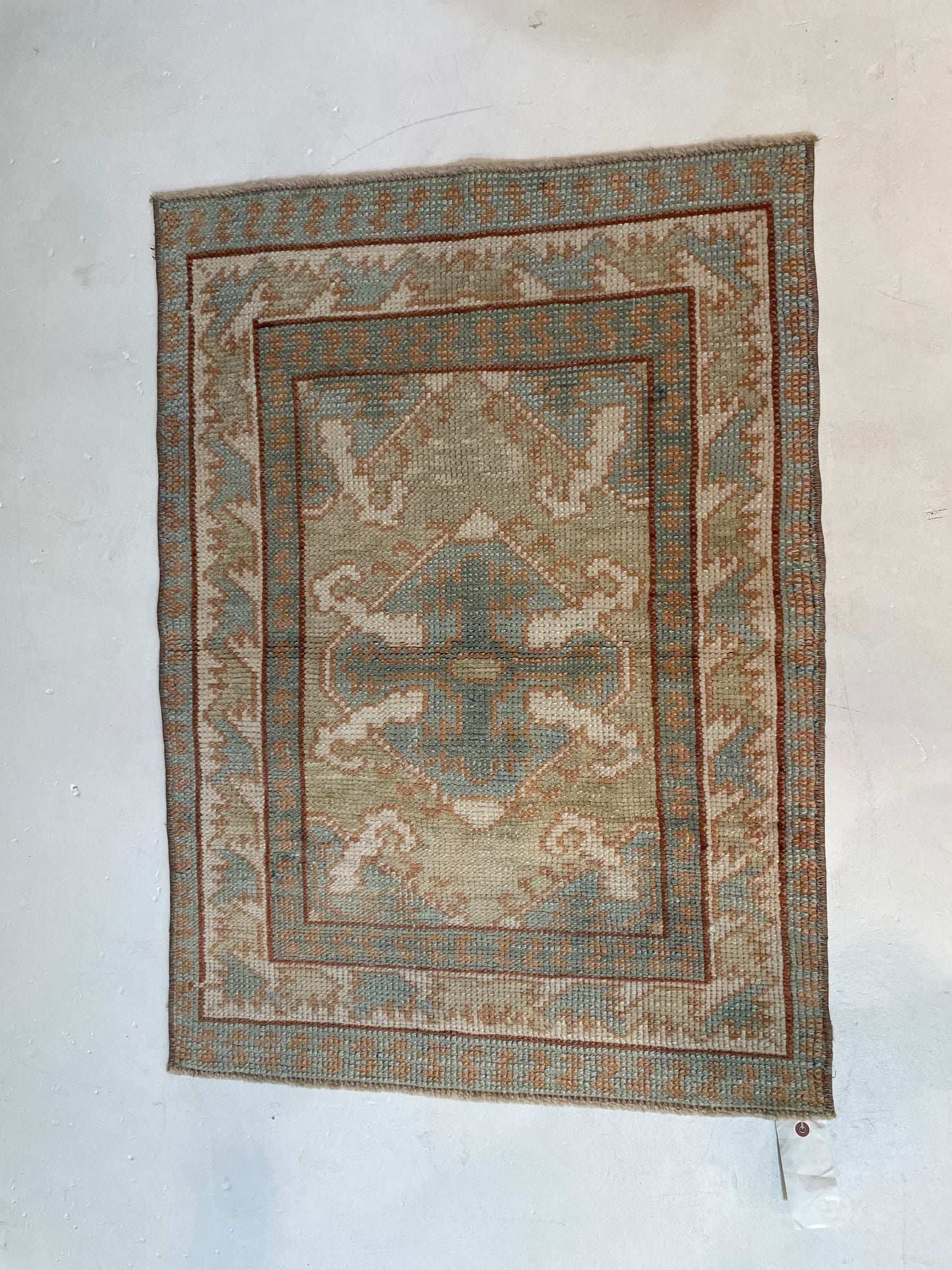 Hand-Knotted Wool Rug Turkish Oushak 2'6" x 3'5"