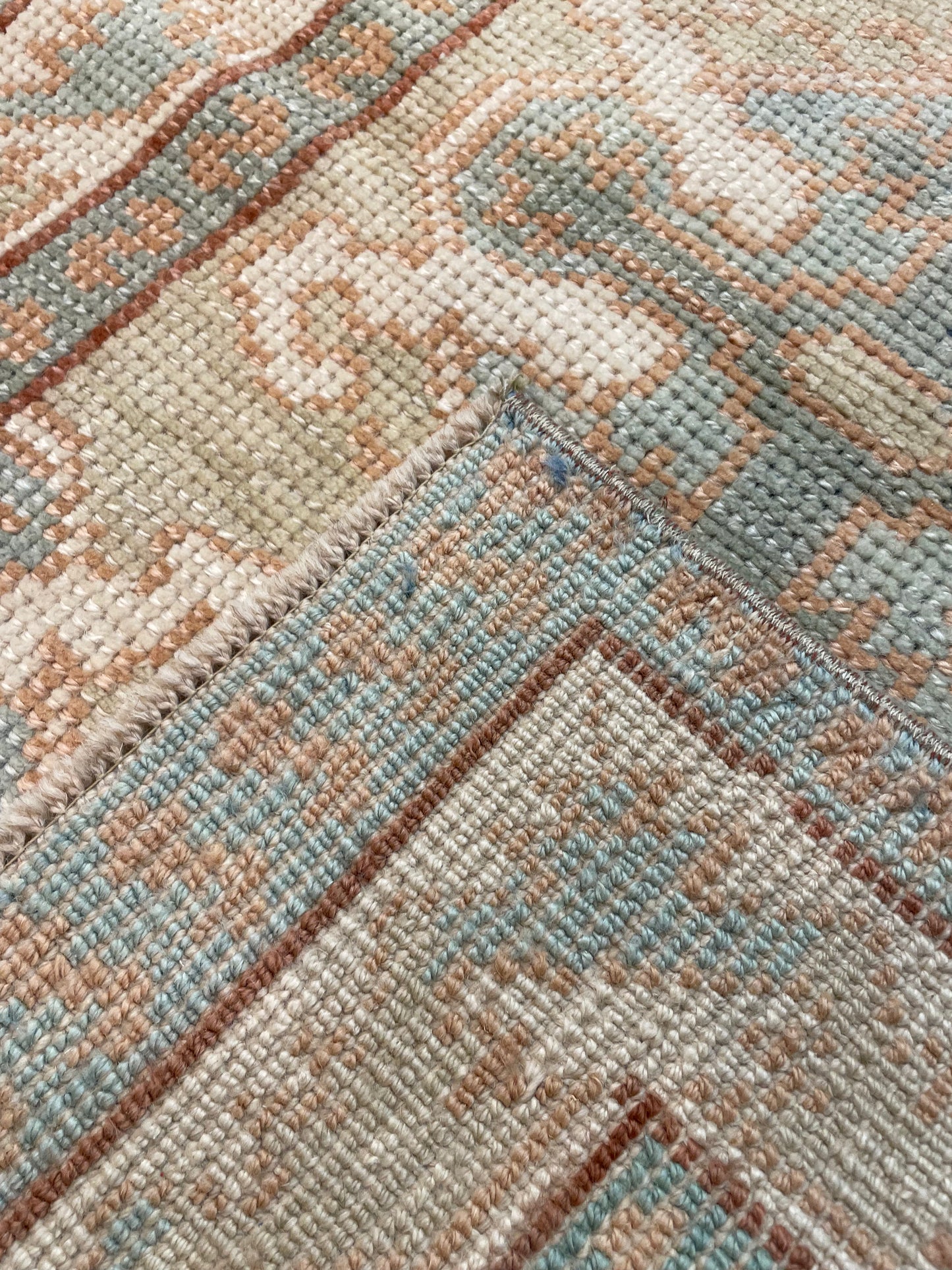 Hand-Knotted Wool Rug Turkish Oushak 2'6" x 3'5"