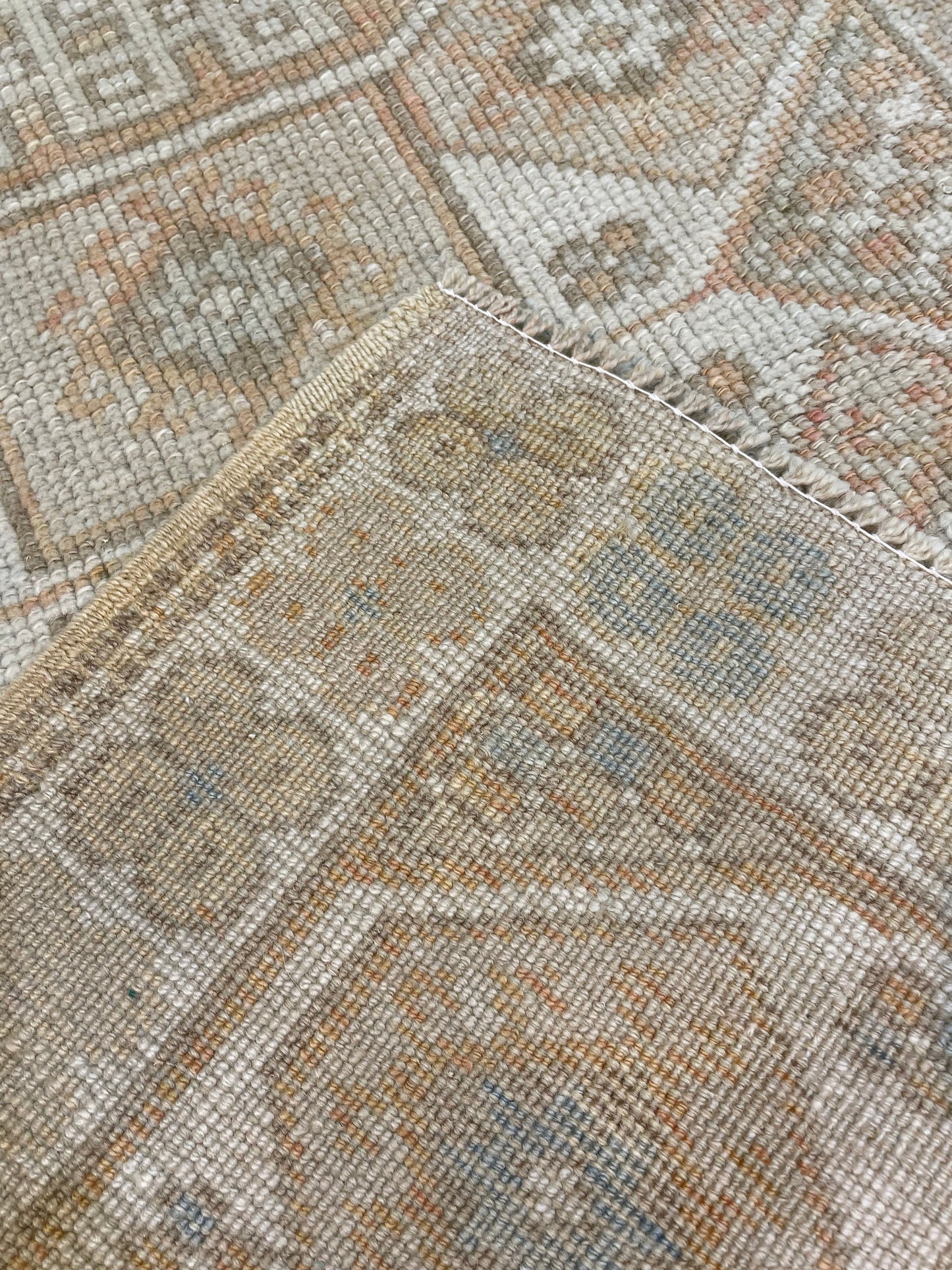 Hand-Knotted Wool Rug Turkish Oushak 2'4" x 3'9"