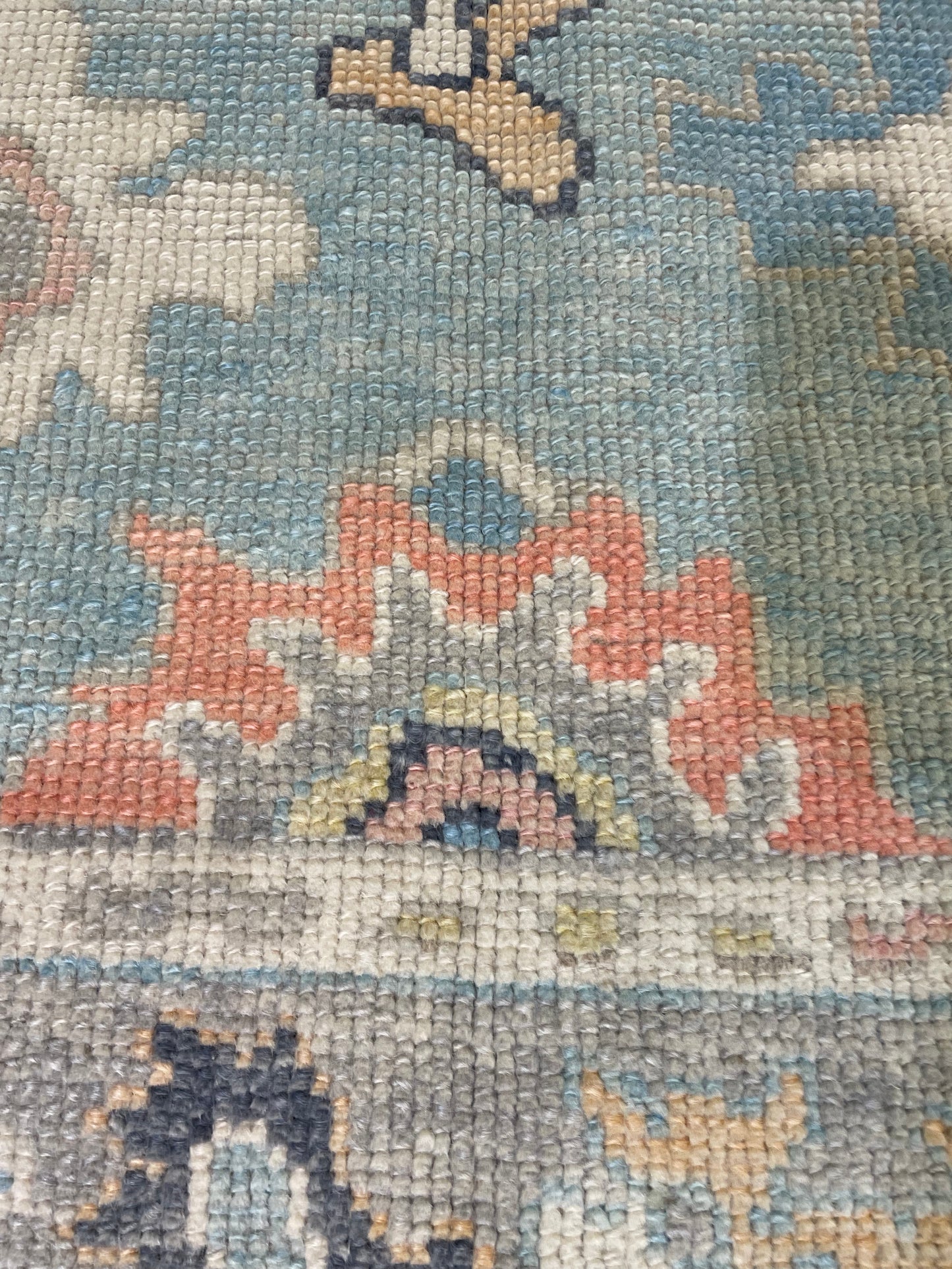 Hand-Knotted Wool Rug Turkish Oushak 2'10" x 4'9"