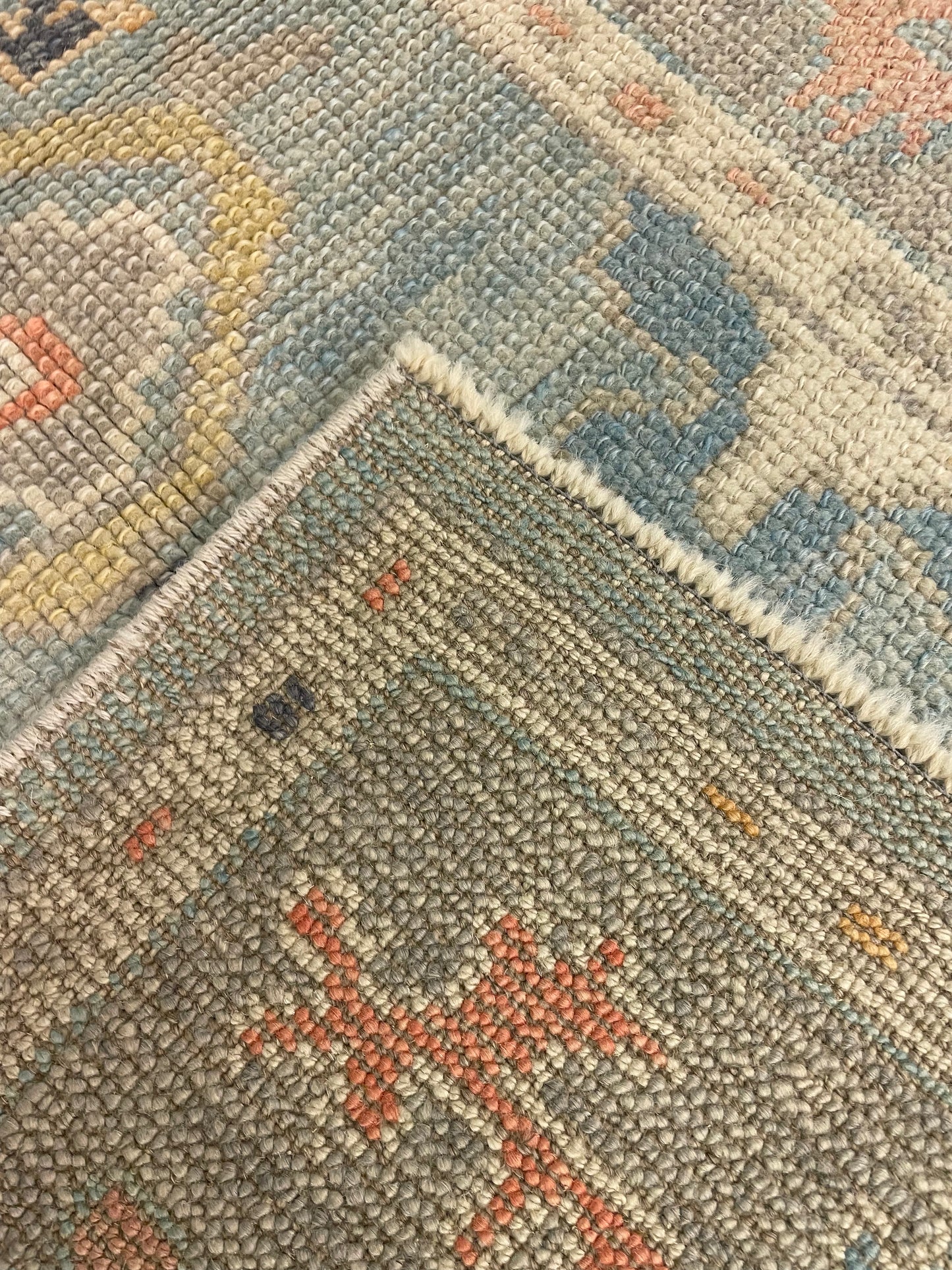 Hand-Knotted Wool Rug Turkish Oushak 2'10" x 4'9"