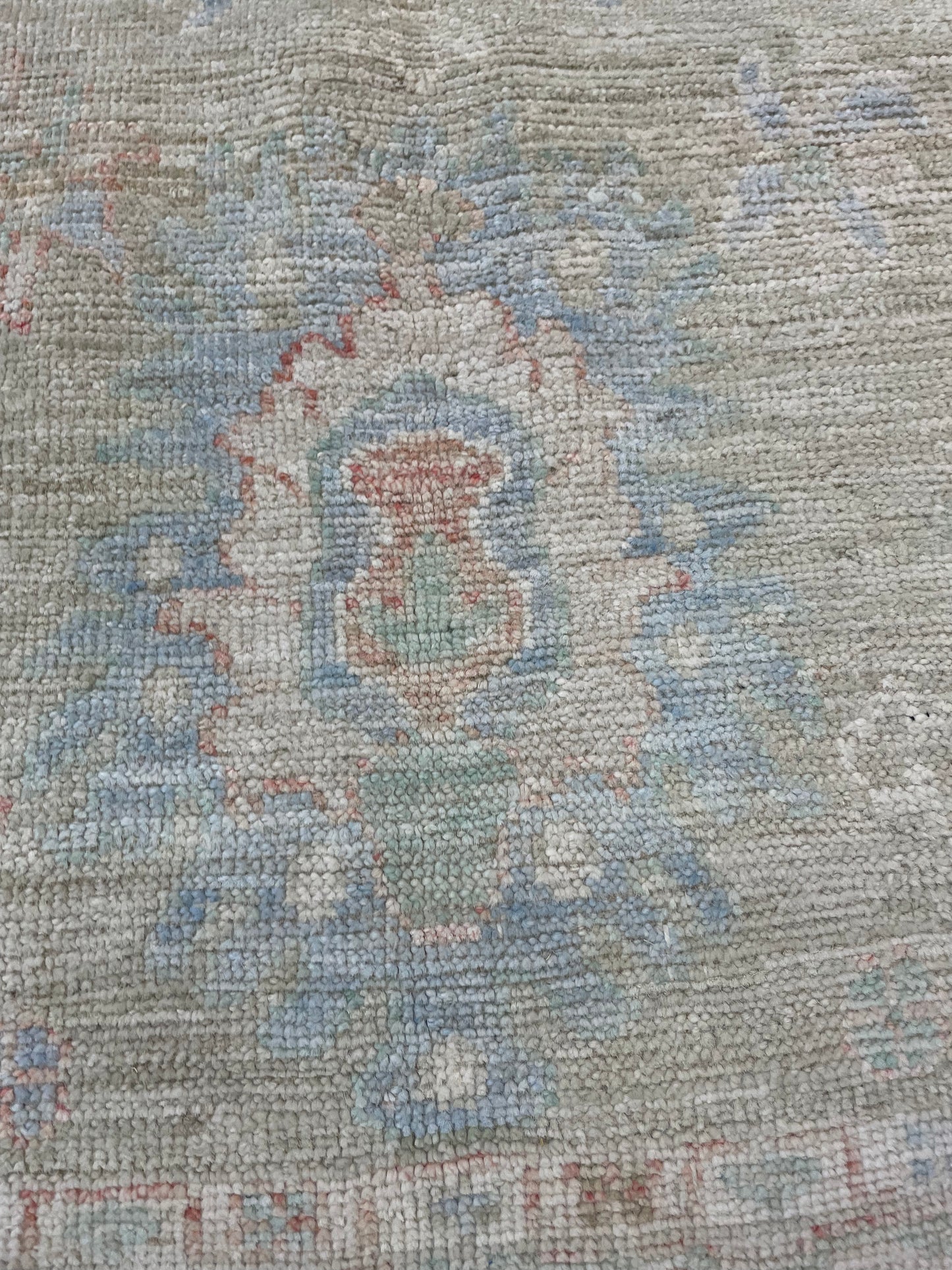 Hand-Knotted Wool Rug Turkish Oushak 2'11" x 5'1"