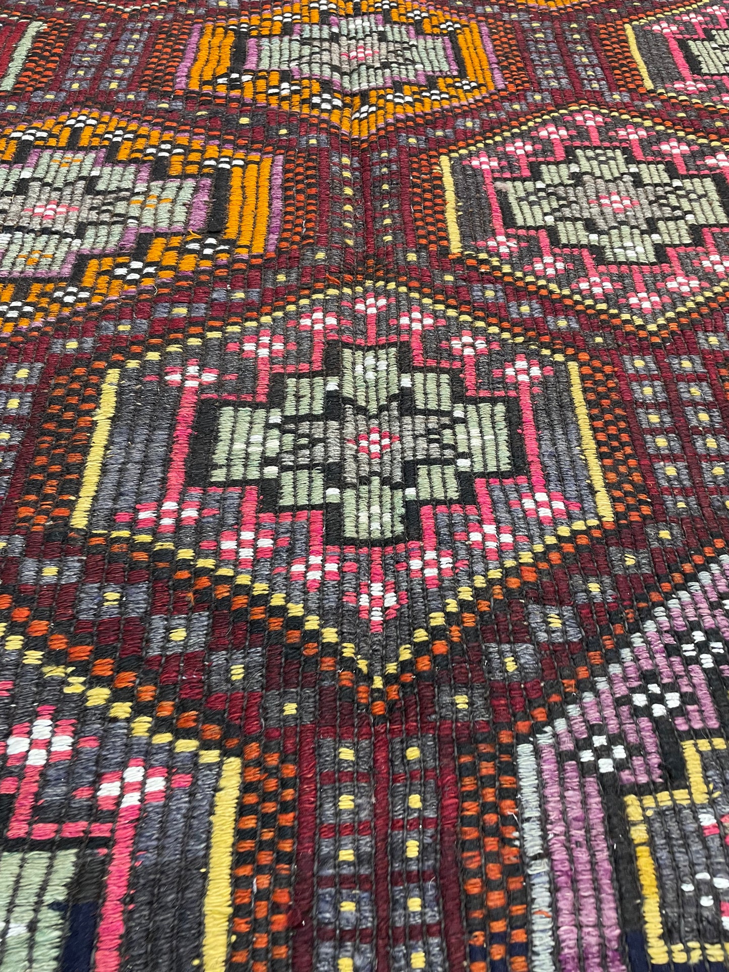 Hand-Knotted Wool Rug Turkish Oushak 6'3" x 10'