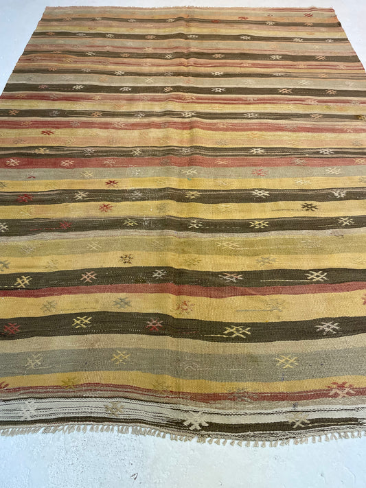 Hand-Knotted Wool Rug Turkish Oushak 6' x 7'9"