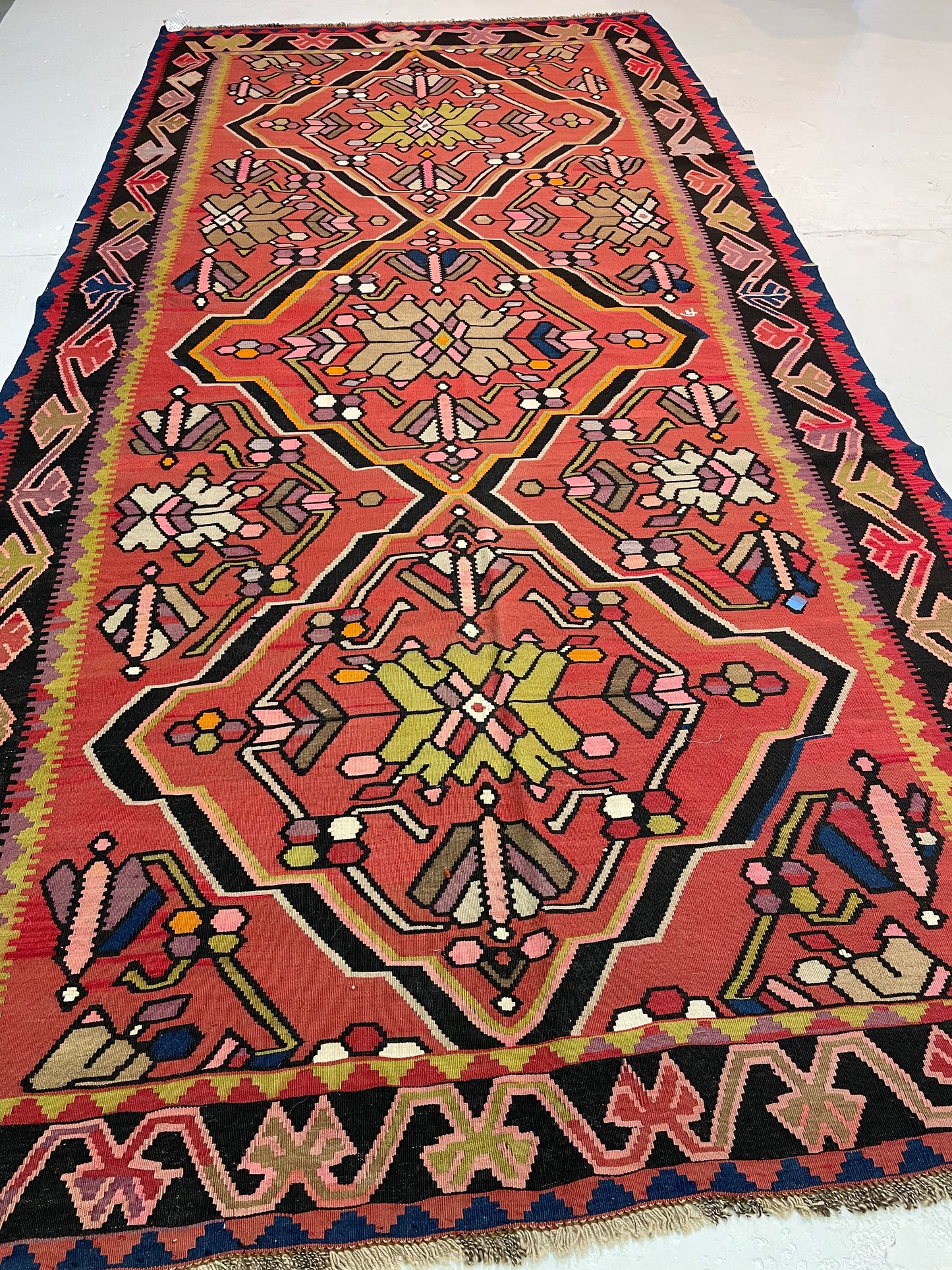 Hand-Knotted Wool Gallery Size Turkish Oushak 5'10" x 12'2"