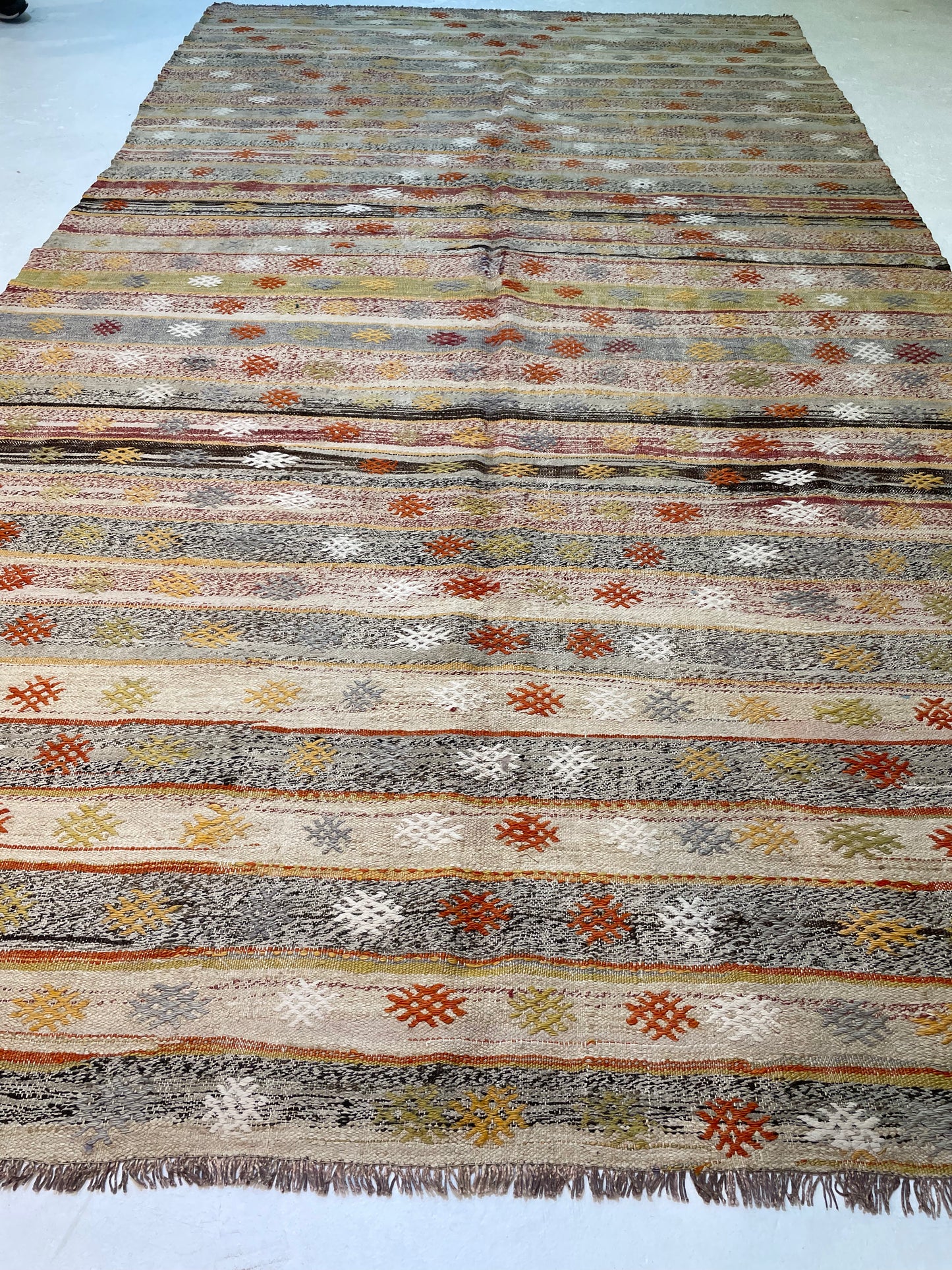 Hand-Knotted Wool Gallery Size Turkish Oushak 6' x 11'