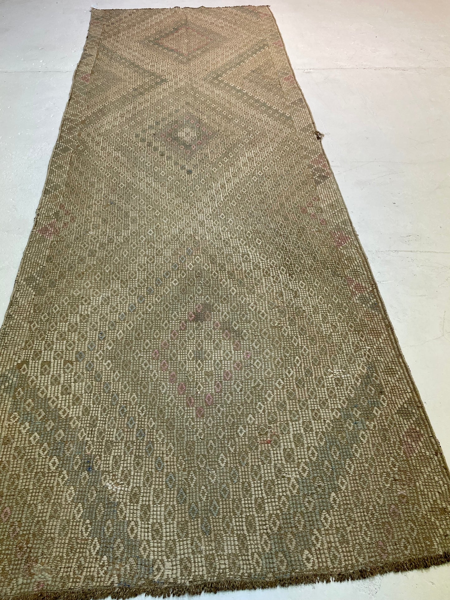 Hand-Knotted Wool Gallery Size Turkish Oushak 4'1" x 11'5"