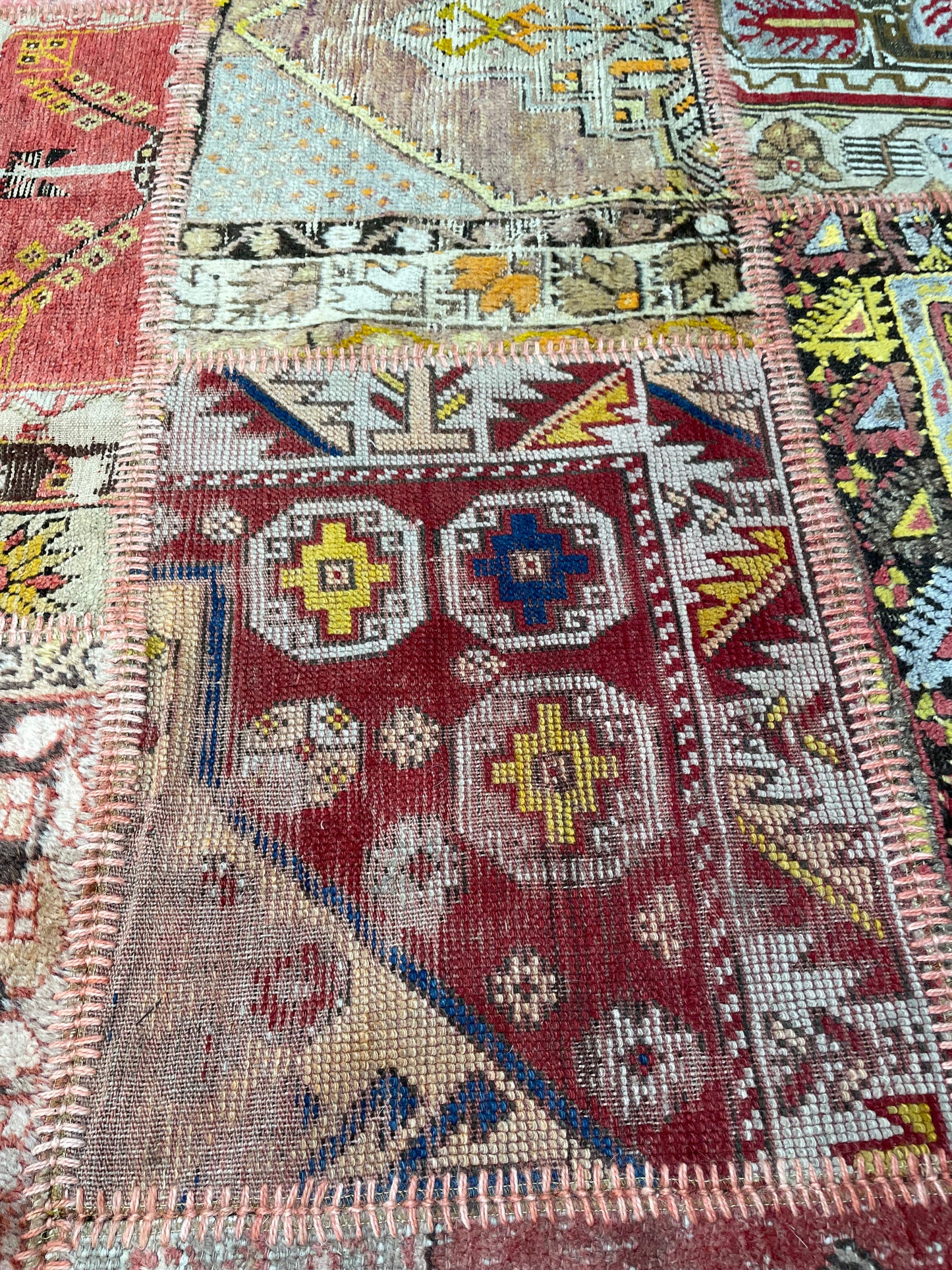 Antique Hand-Knotted Wool Rug Turkish Oushak 9'10" x 13'2"