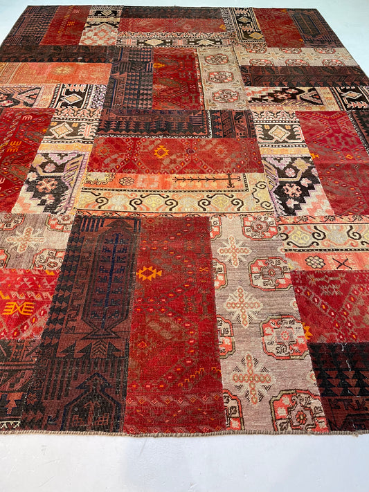 Antique Hand-Knotted Wool Rug Turkish Oushak 8'10" x 11'10"