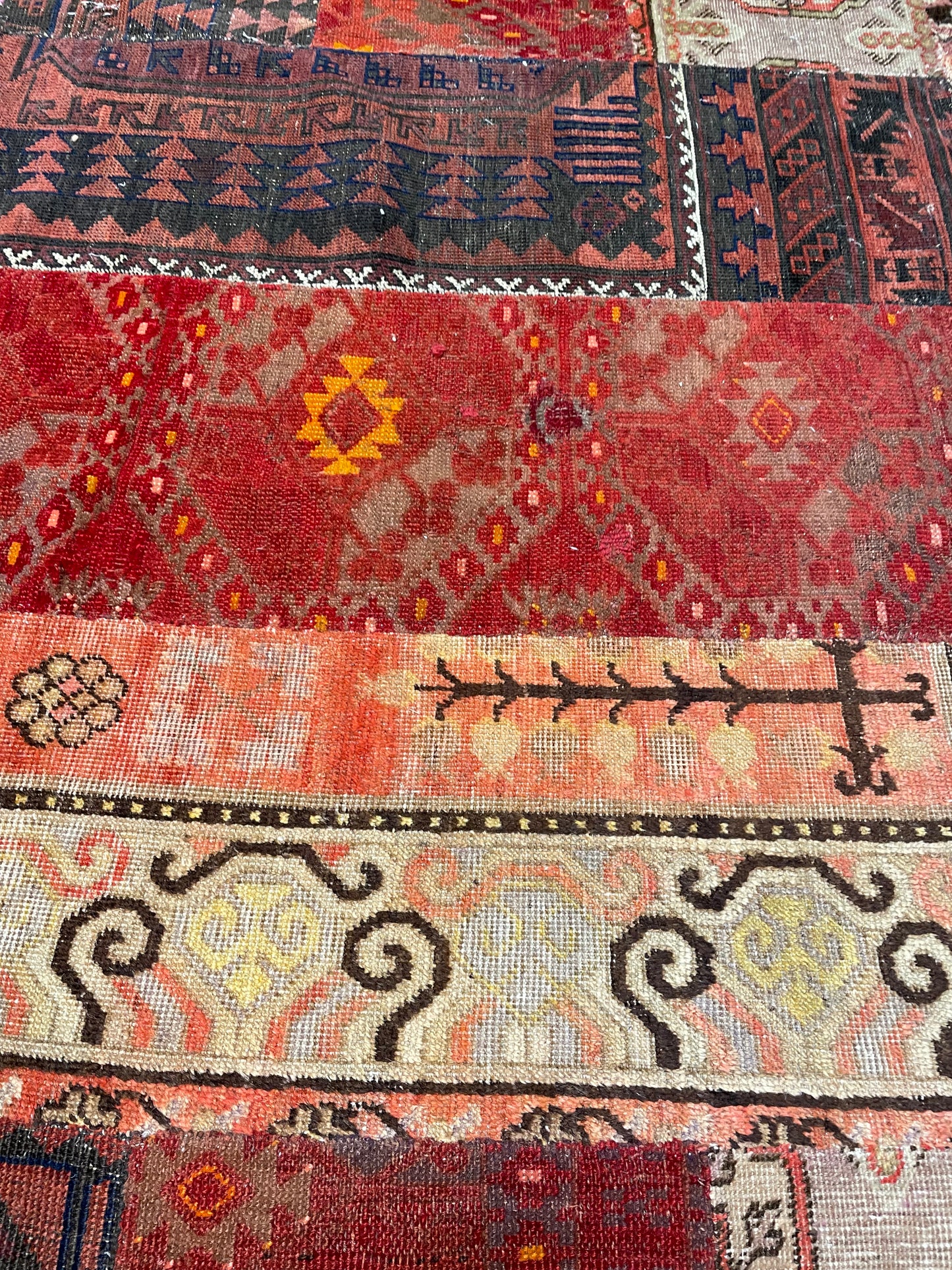 Antique Hand-Knotted Wool Rug Turkish Oushak 8'10" x 11'10"