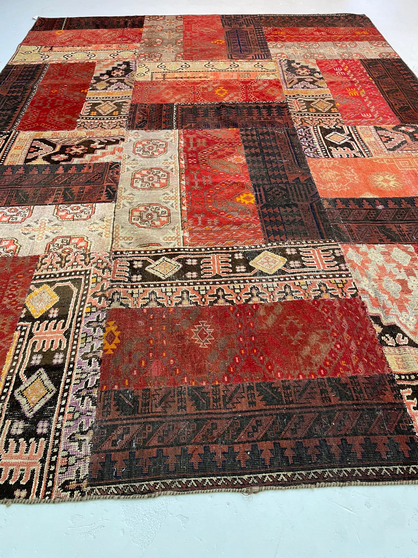 Antique Hand-Knotted Wool Rug Turkish Oushak 8'10" x 11'10"