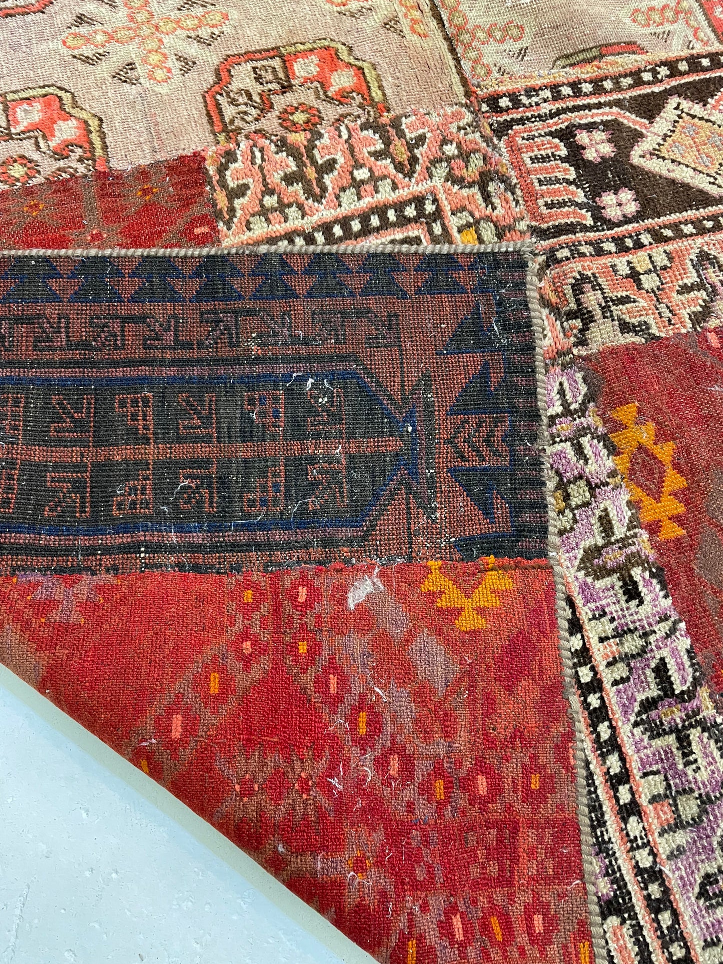 Antique Hand-Knotted Wool Rug Turkish Oushak 8'10" x 11'10"