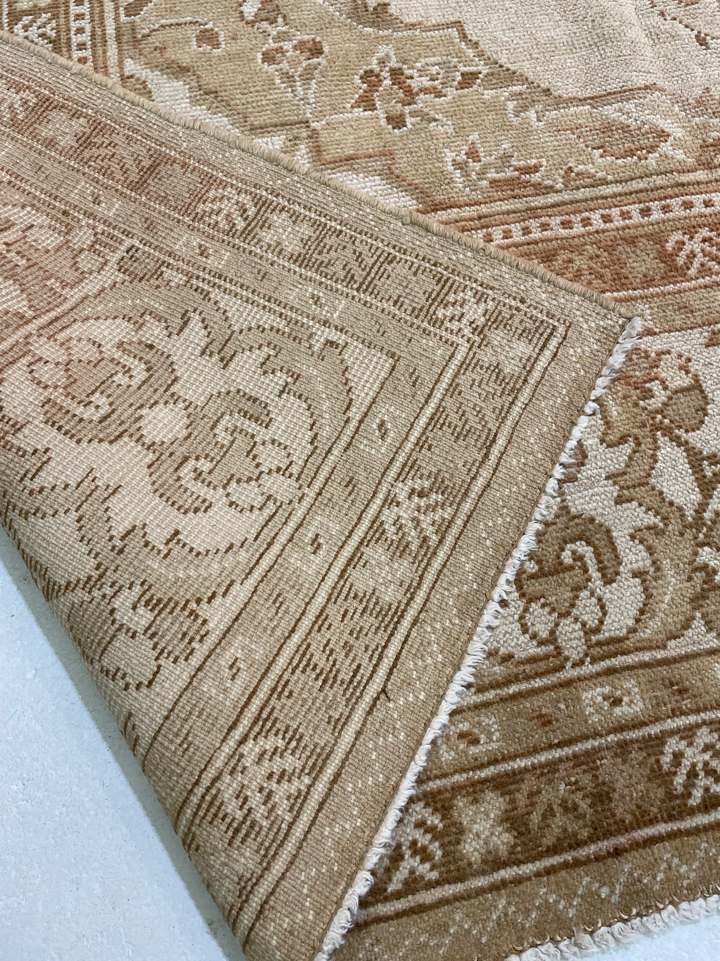Antique Hand-Knotted Wool Rug Turkish Oushak 9'5" x 12'8"