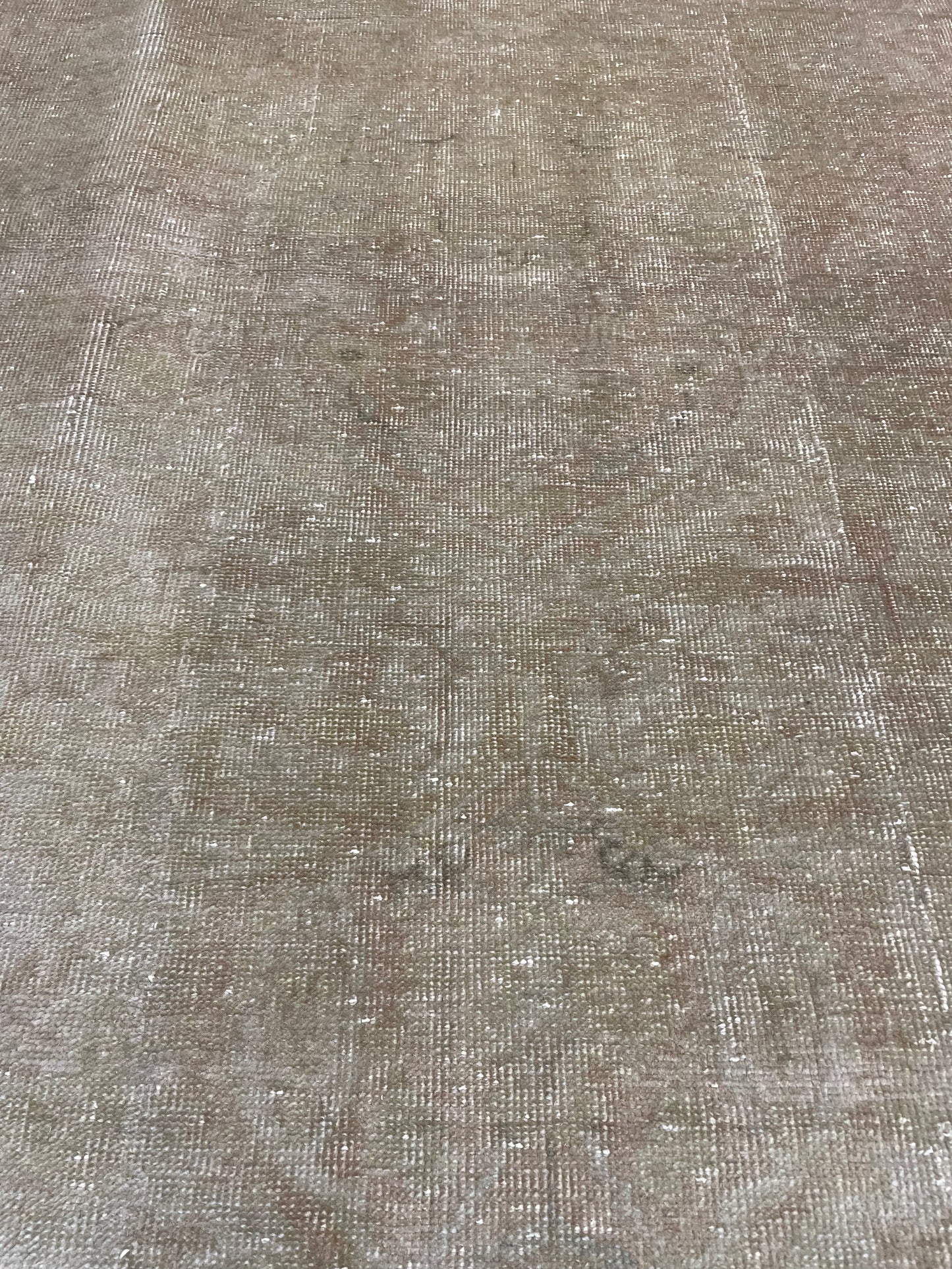 Antique Hand-Knotted Wool Rug Turkish Oushak 7'8" x 12'4"