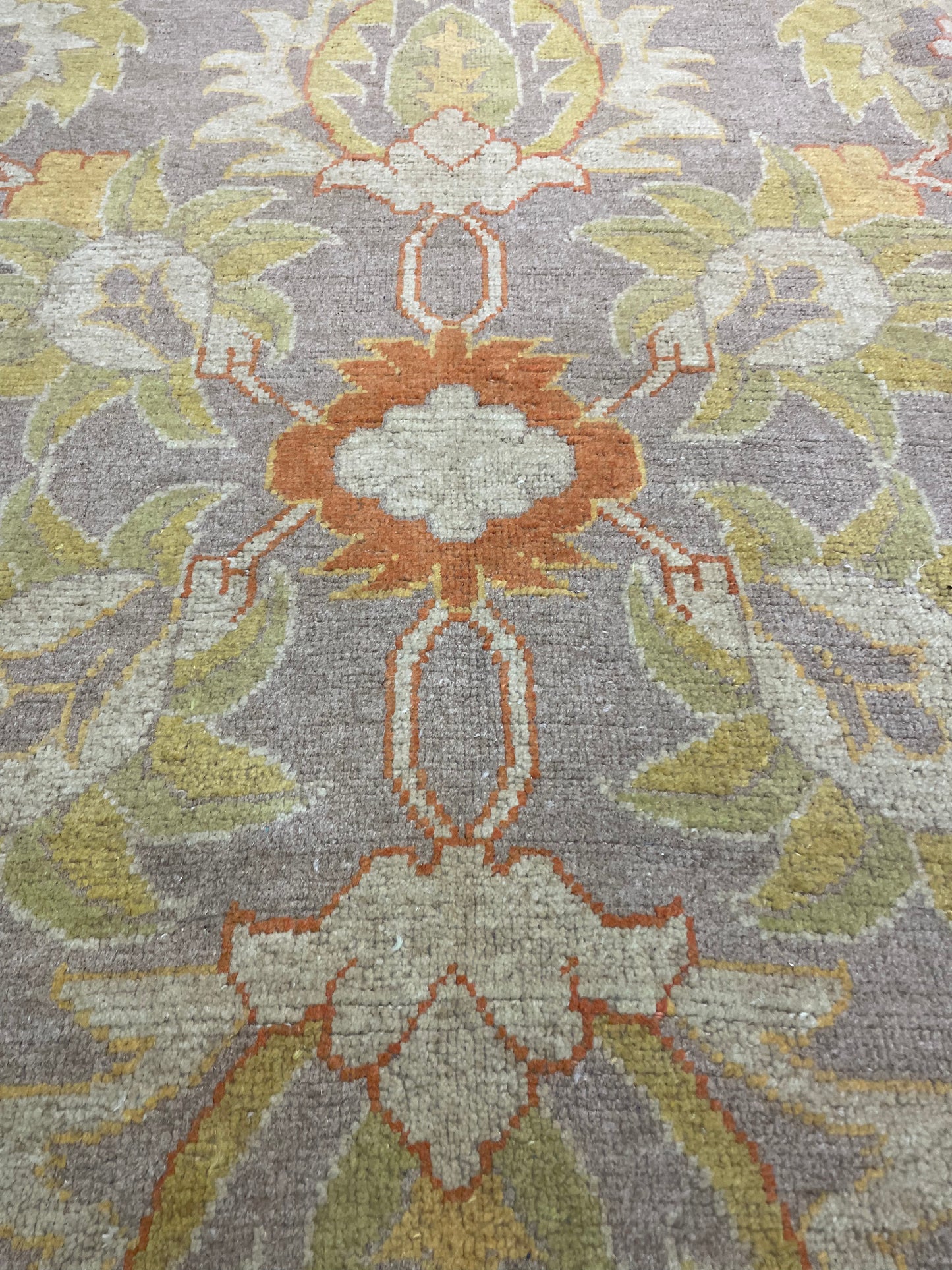 Hand-Knotted Wool Rug Turkish Oushak 9' x 12'2"