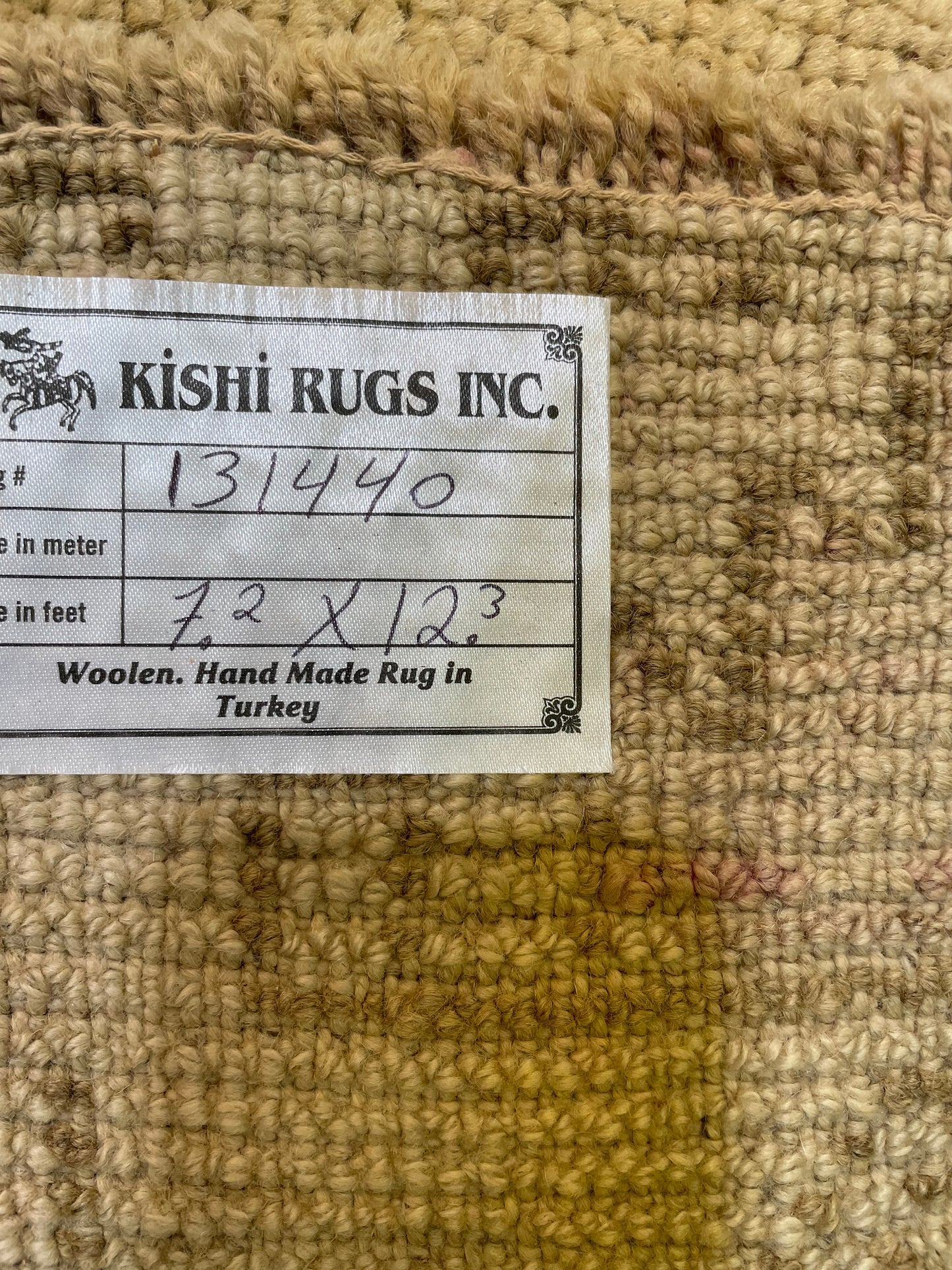 Hand-Knotted Wool Rug Turkish Oushak 7'2" x 12'3"