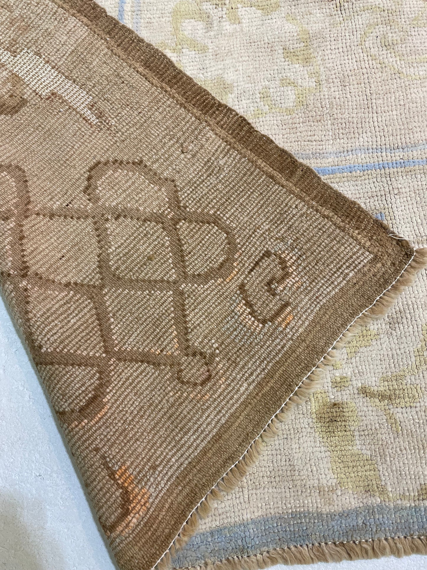 Hand-Knotted Wool Rug Turkish Oushak 10'8" x 11'10"