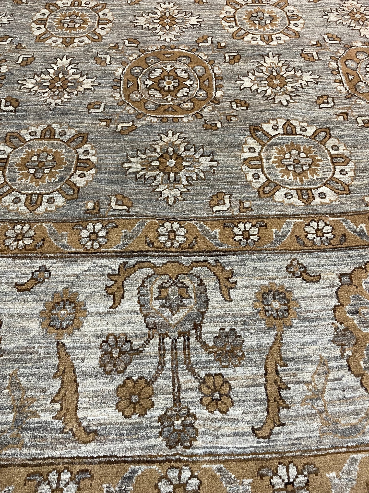 Hand-Knotted Wool Rug Turkish Oushak 9'4" x 12'2"