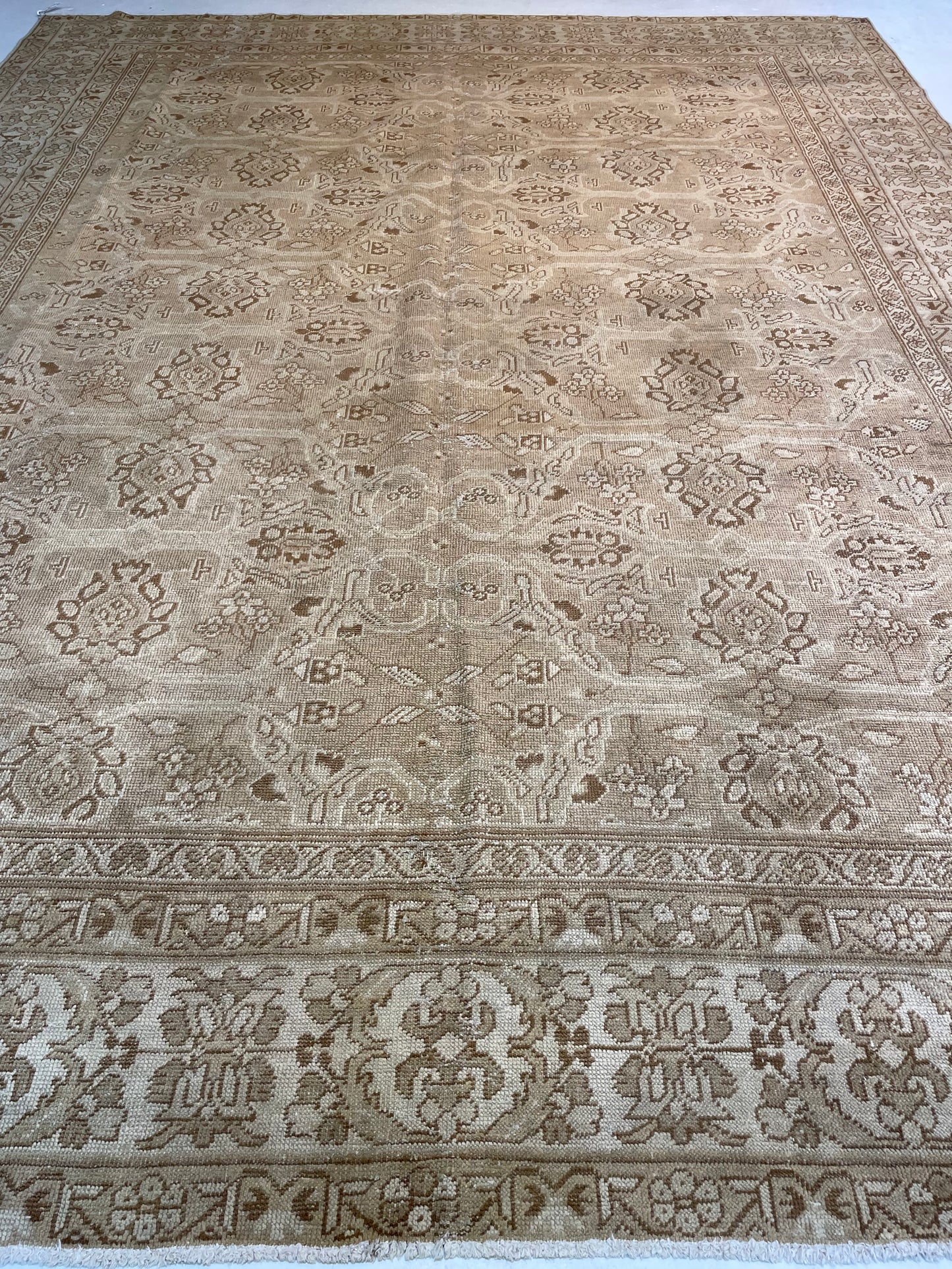 Hand-Knotted Wool Rug Turkish Oushak 9'7" x 12'2"