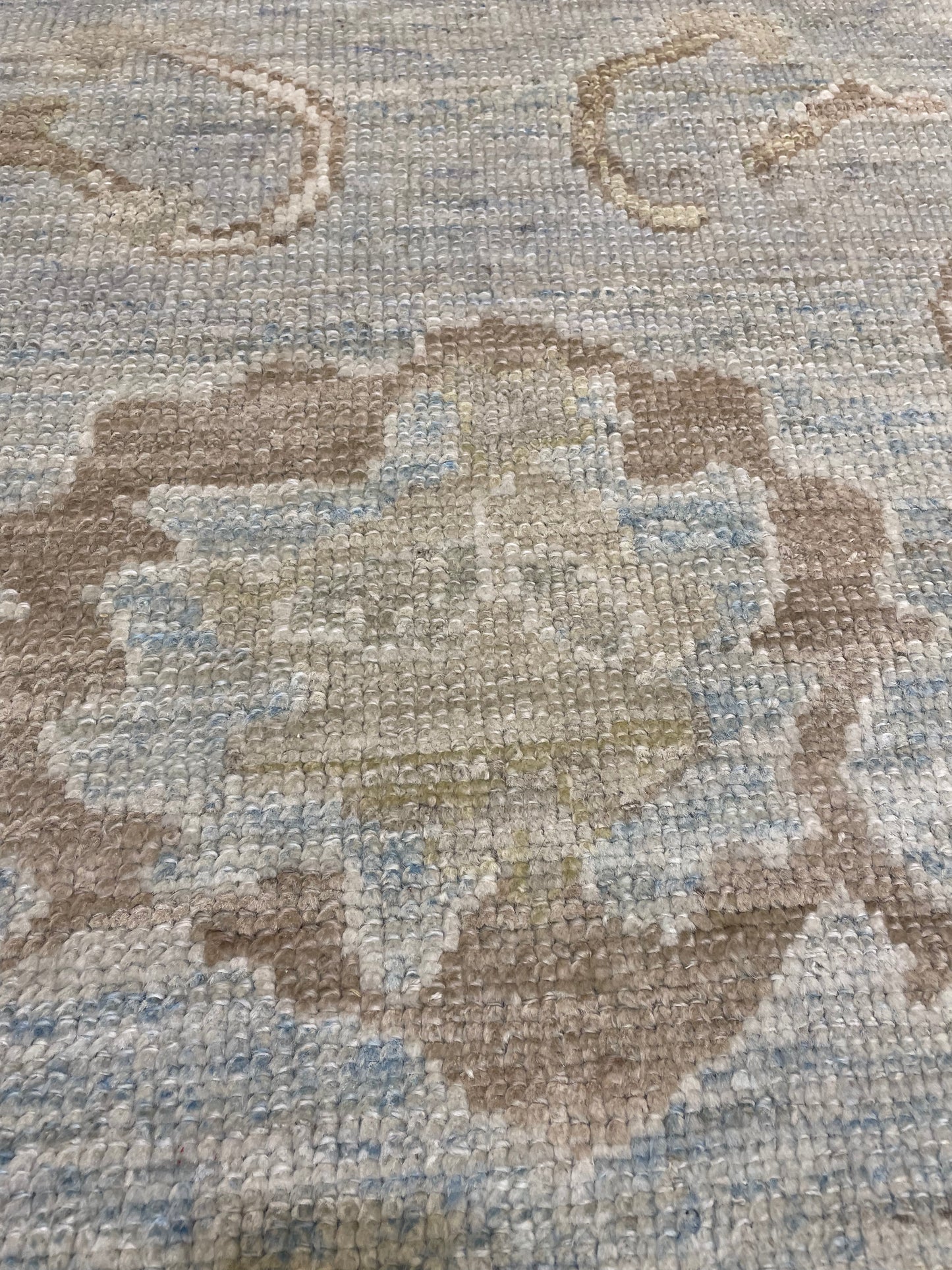 Hand-Knotted Wool Rug Turkish Oushak 8'5" x 9'5"