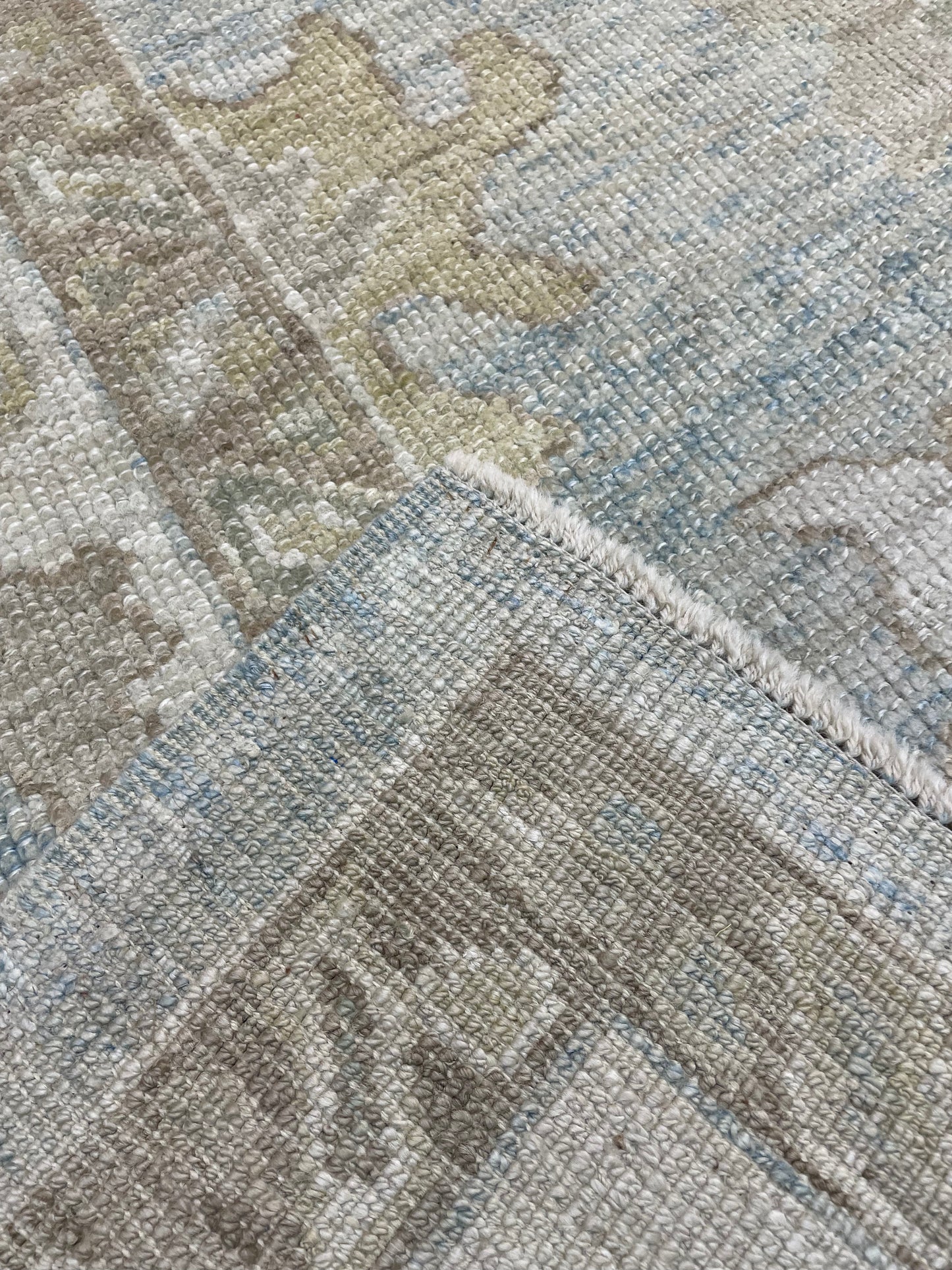 Hand-Knotted Wool Rug Turkish Oushak 8'5" x 9'5"