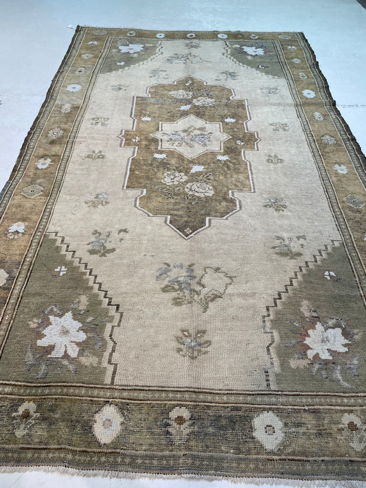 Hand-Knotted Wool Gallery Size Turkish Oushak 6'6" x 11'4"