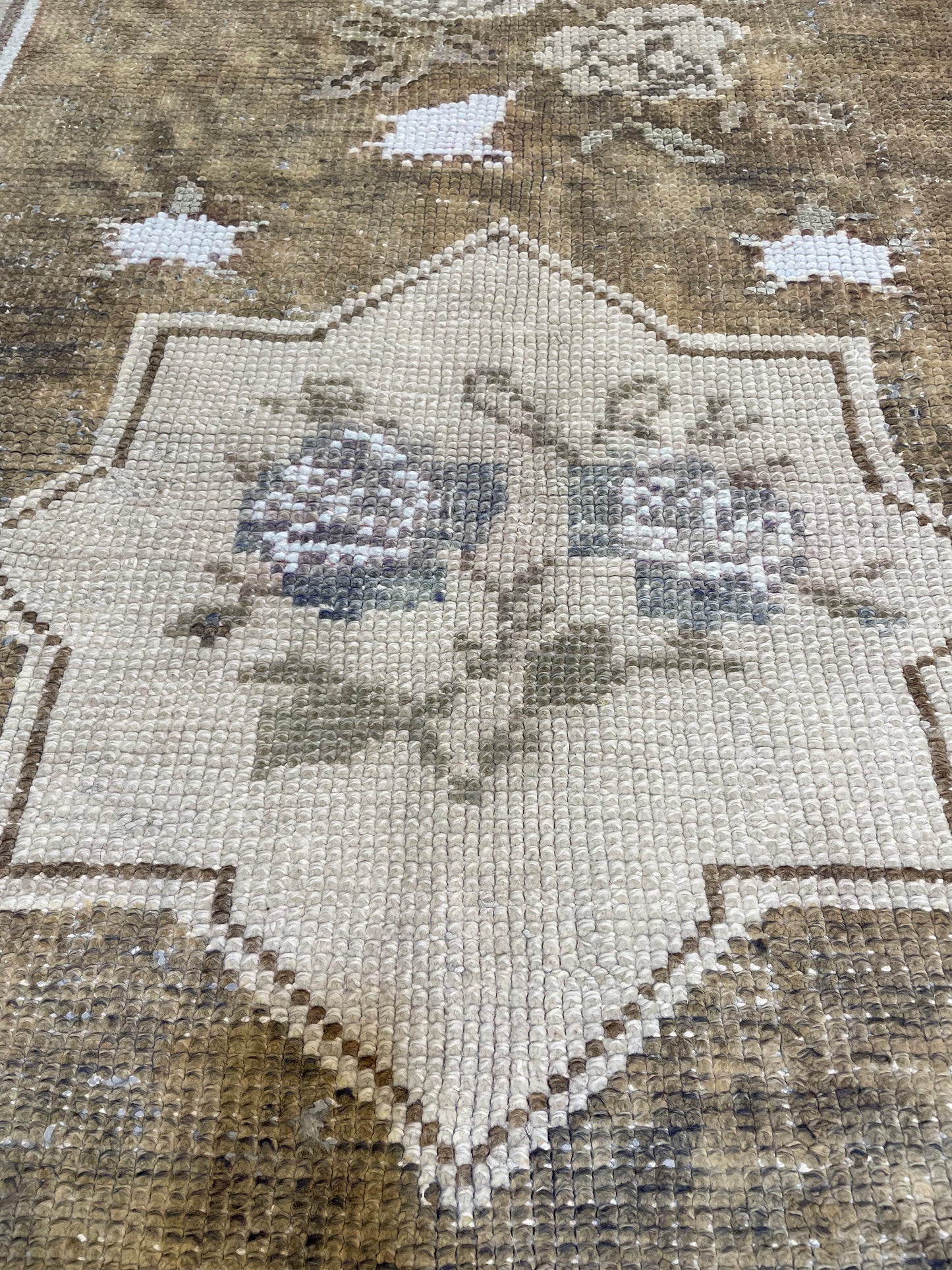 Hand-Knotted Wool Gallery Size Turkish Oushak 6'6" x 11'4"