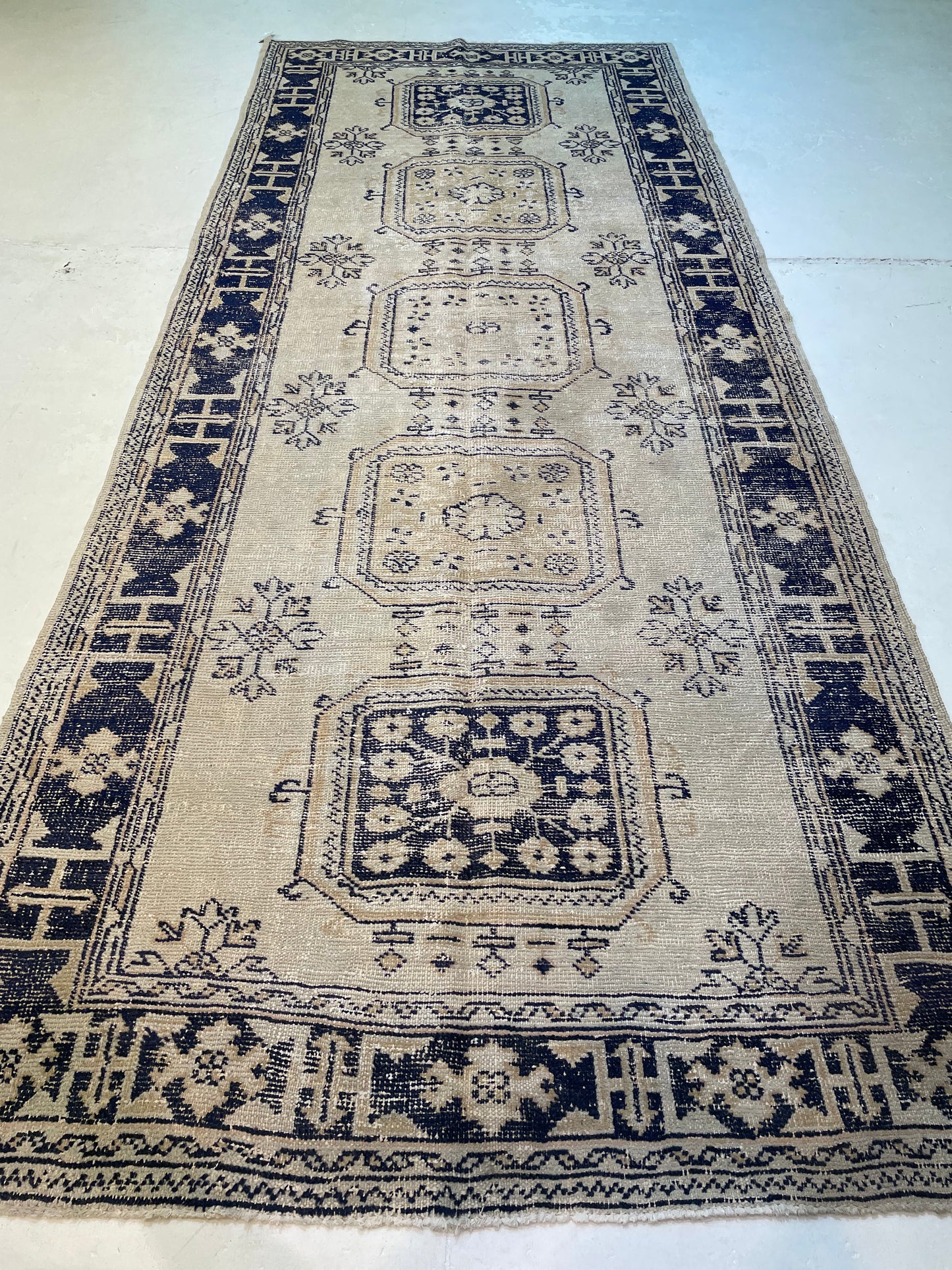 Hand-Knotted Wool Gallery Size Turkish Oushak 5'1" x 12'7"