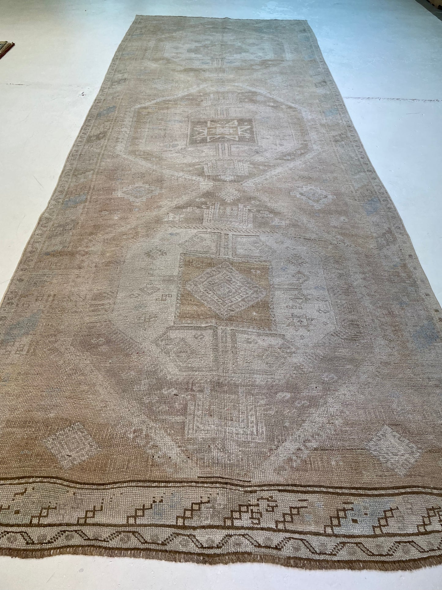 Hand-Knotted Wool Gallery Size Turkish Oushak 5'6" x 15'3"