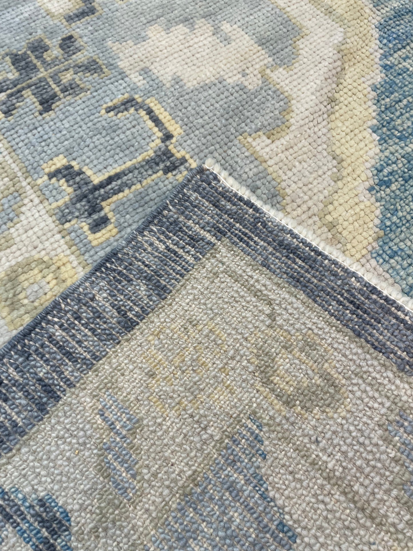 Hand-Knotted Wool Rug Turkish Oushak 9'2" x 11'7"