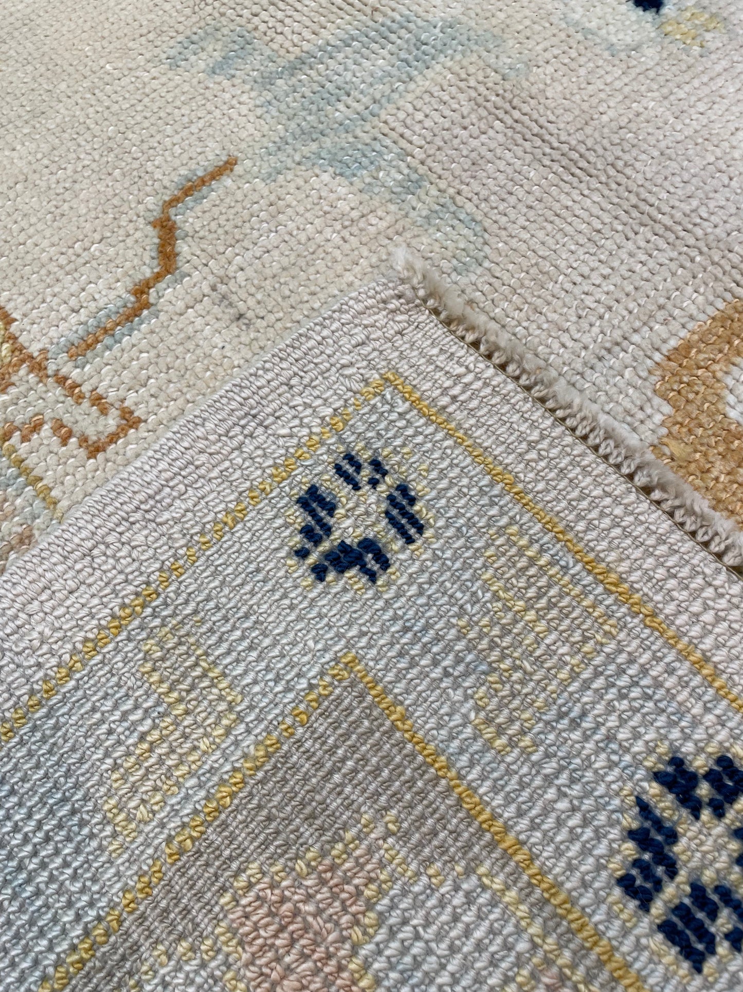 Hand-Knotted Wool Rug Turkish Oushak 7'10" x 10'2"