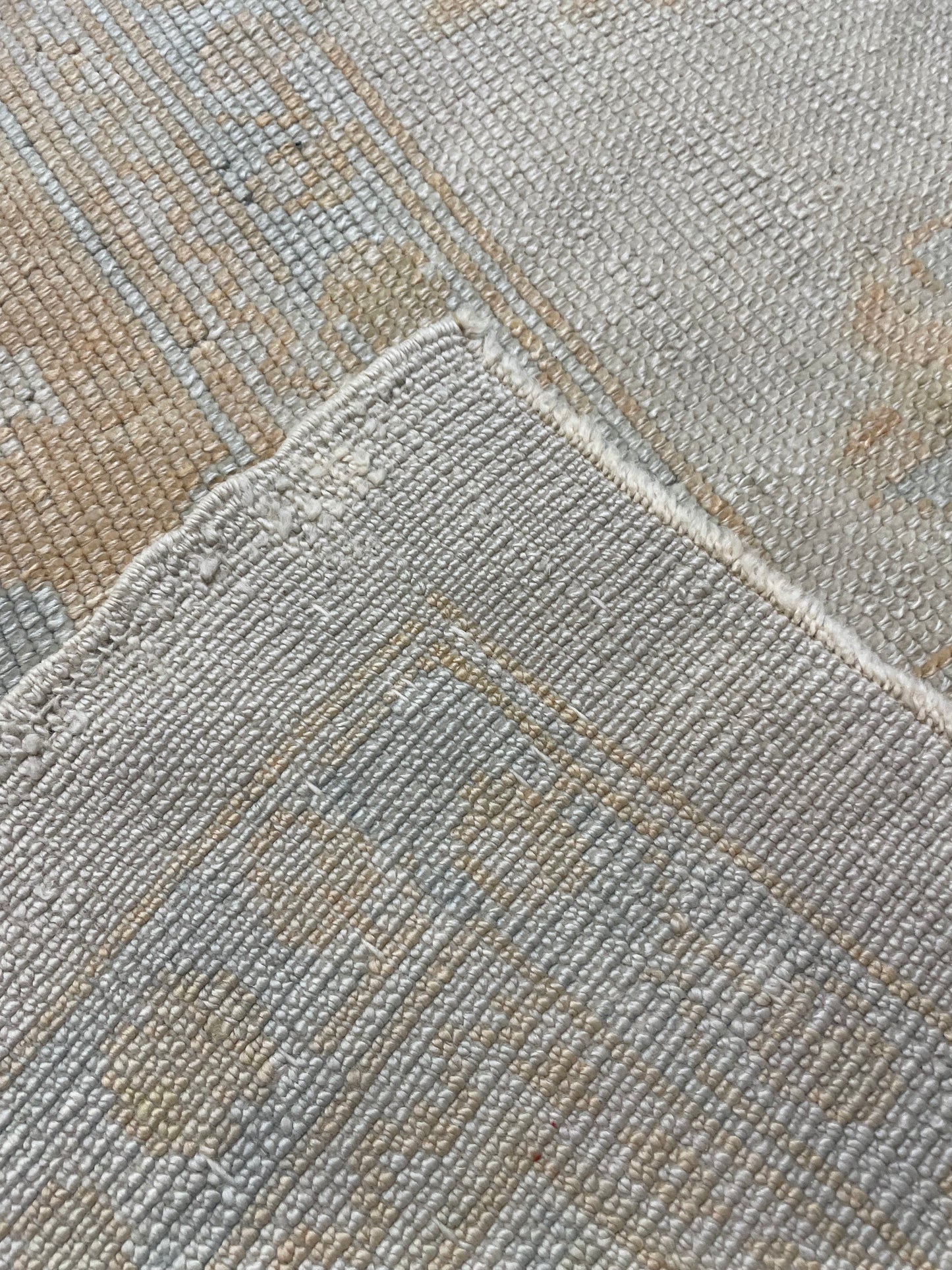 Hand-Knotted Wool Rug Turkish Oushak 9'2" x 11'11"