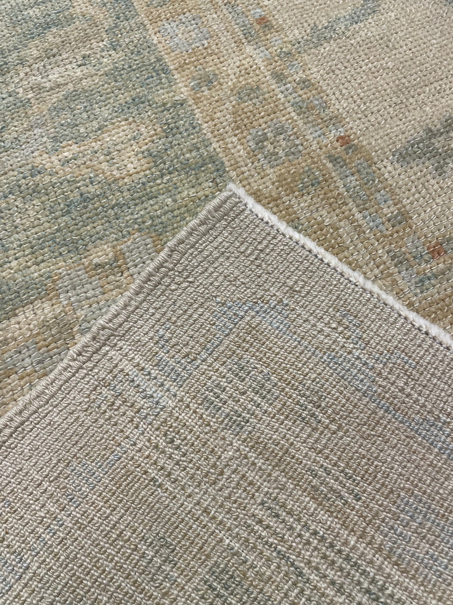 Hand-Knotted Wool Rug Turkish Oushak 9'4" x 10'6"