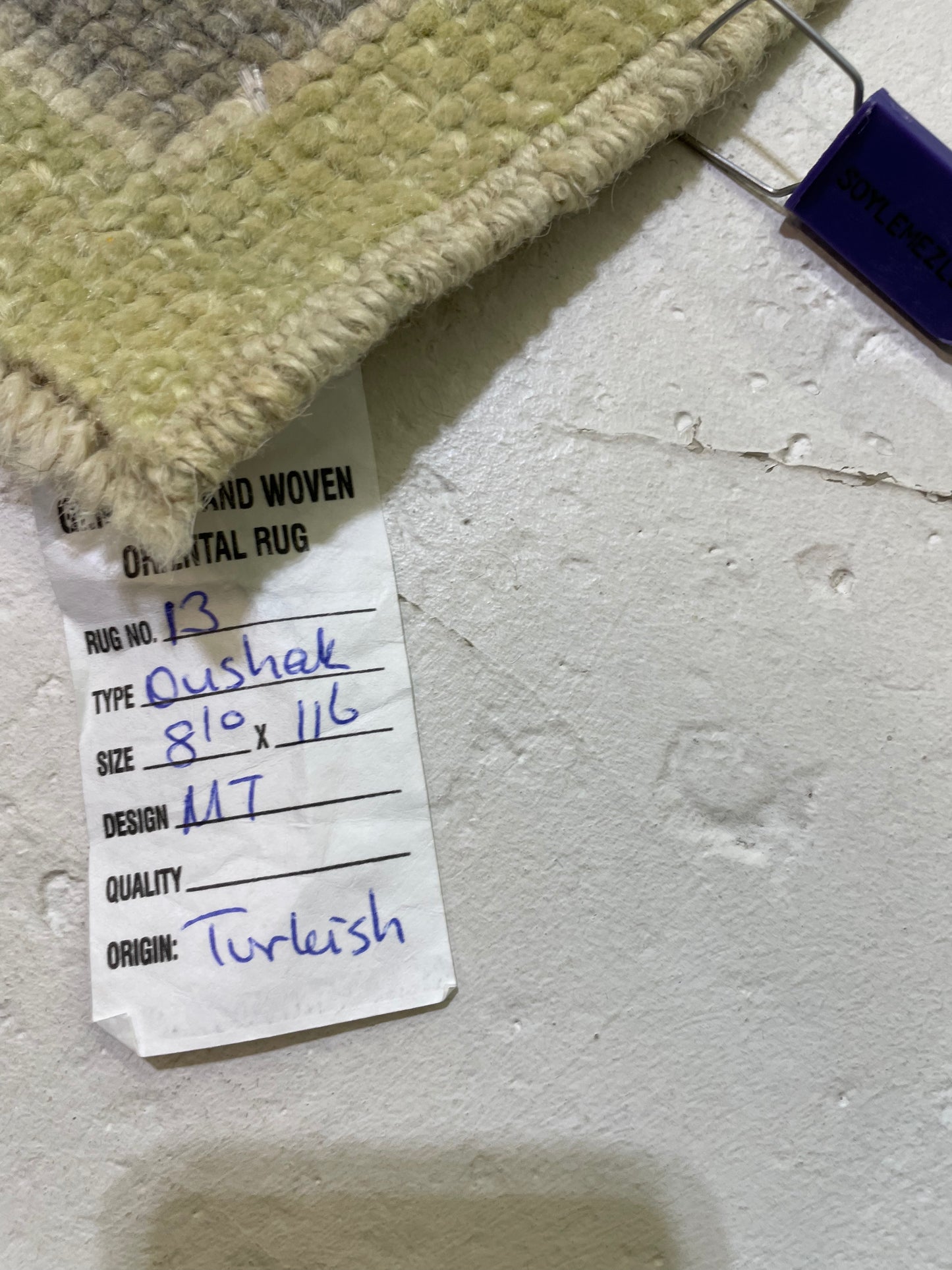 Hand-Knotted Wool Rug Turkish Oushak 8'10" x 11'6"