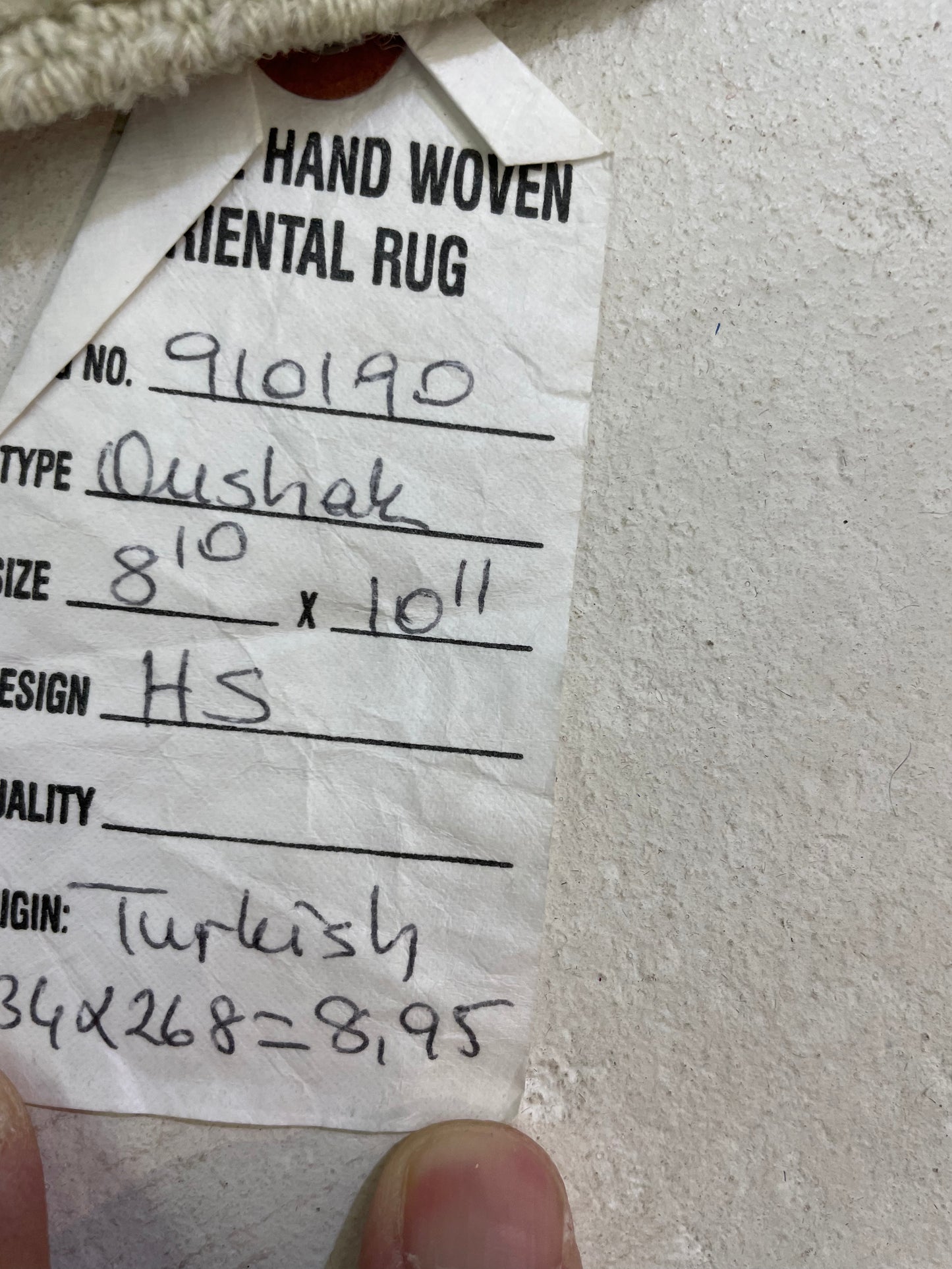 Hand-Knotted Wool Rug Turkish Oushak 8'10" x 10'11"