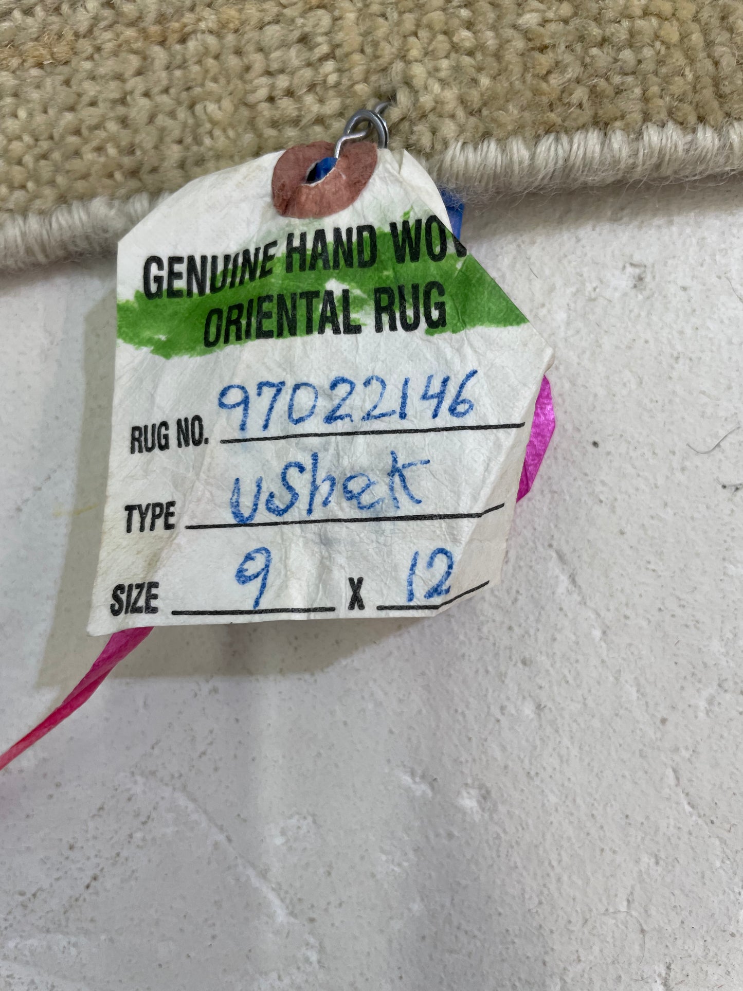 Hand-Knotted Wool Rug Turkish Oushak 9' x 12'