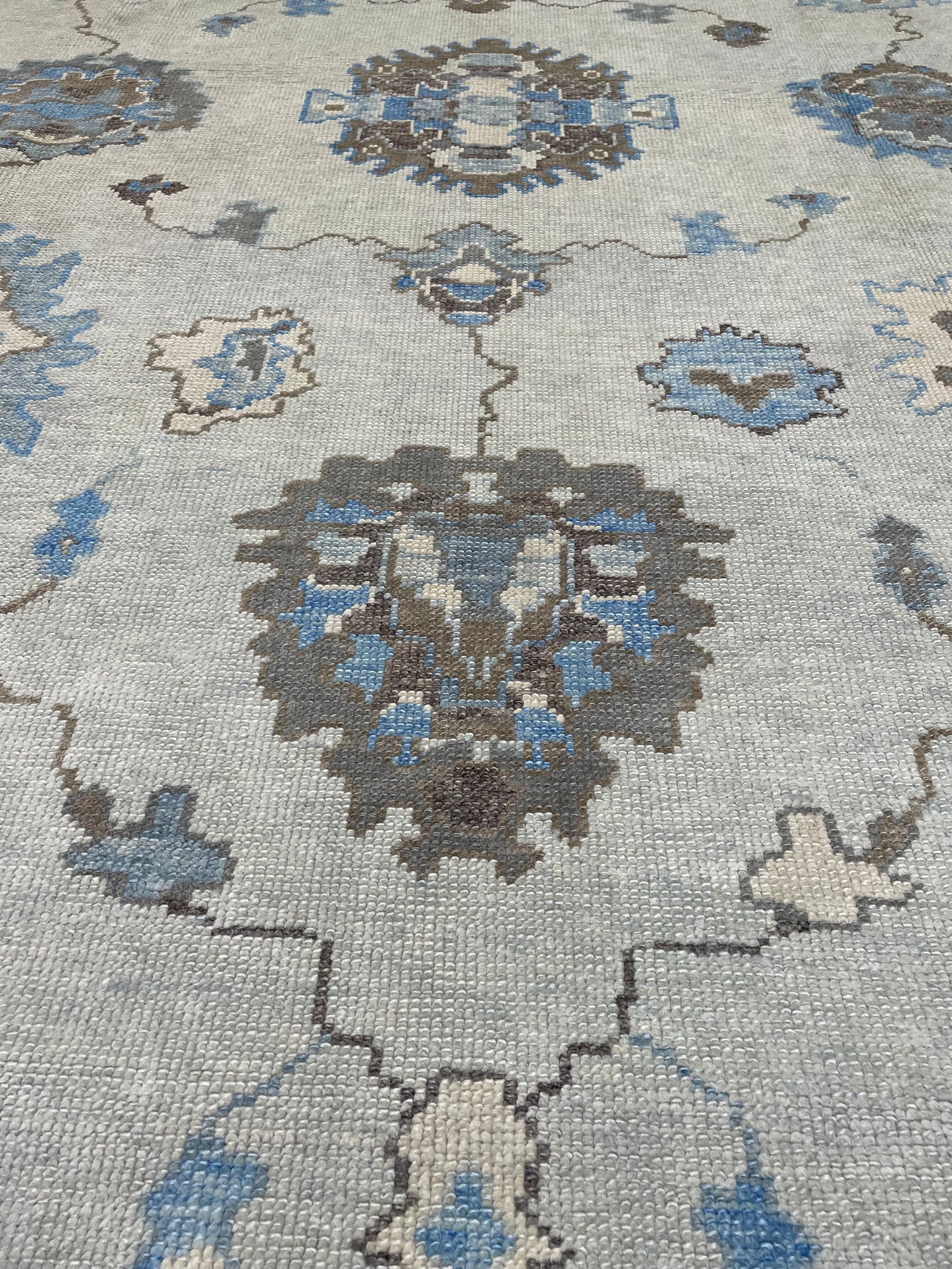 Hand-Knotted Wool Rug Turkish Oushak 9' x 12'8"