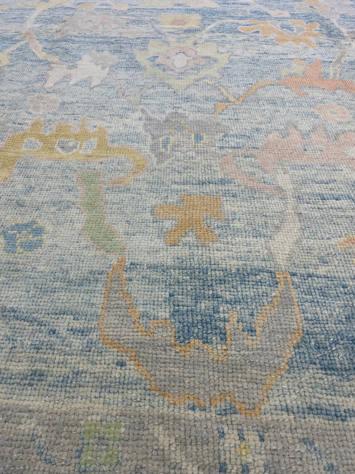 Hand-Knotted Wool Rug Turkish Oushak 9'9" x 12'4"