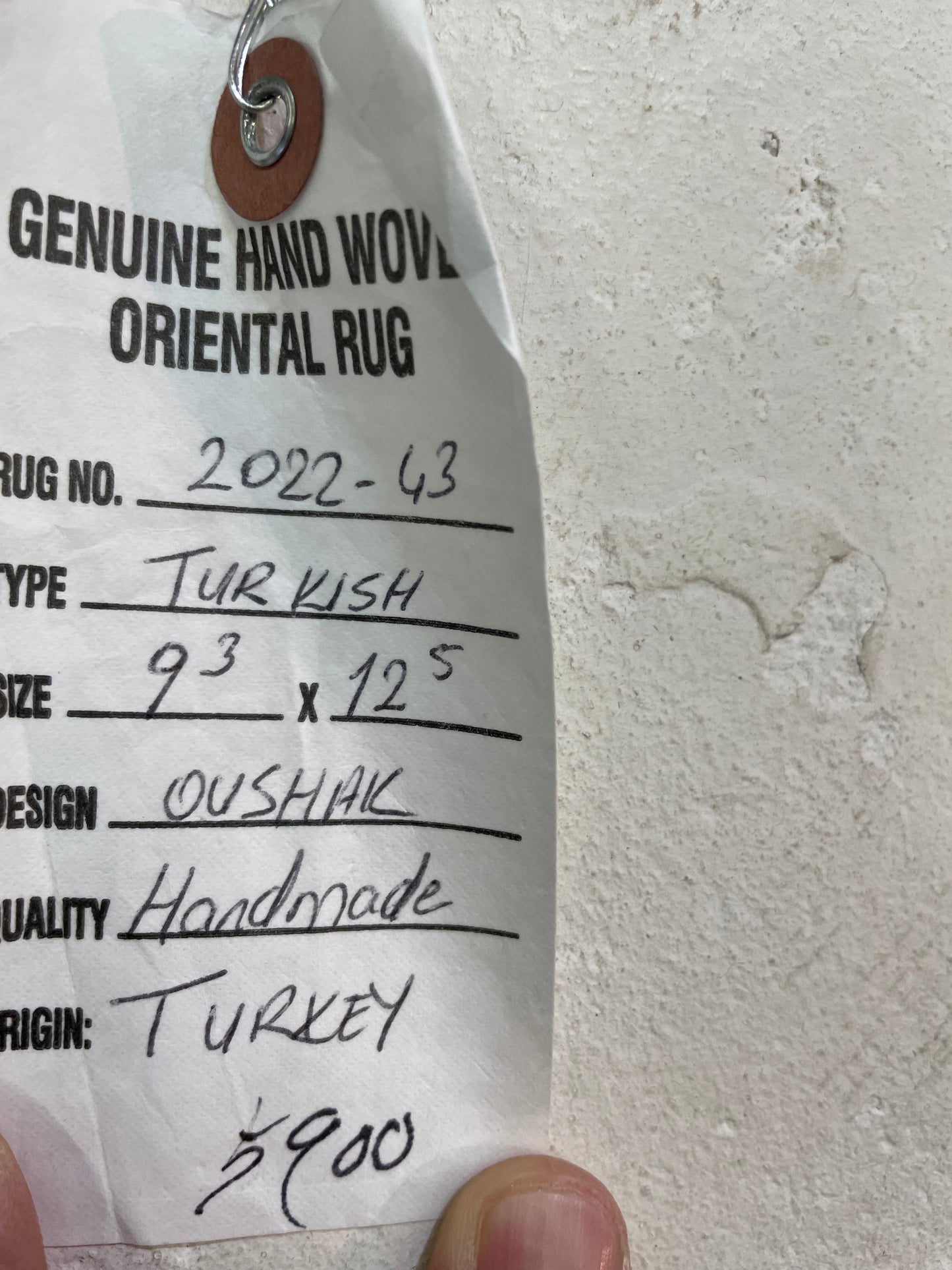 Hand-Knotted Wool Rug Turkish Oushak 9'3" x 12'5"