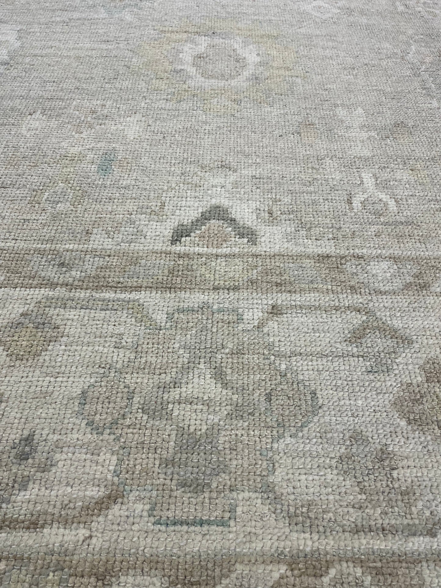 Hand-Knotted Wool Rug Turkish Oushak 9'6" x 12'11"