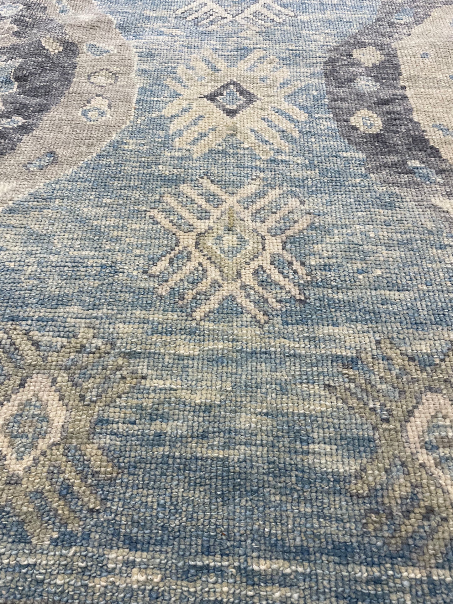 Hand-Knotted Wool Rug Turkish Oushak 9'3" x 12