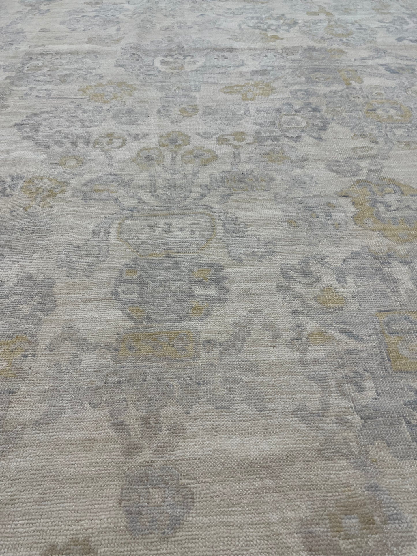 Hand-Knotted Wool Rug Turkish Oushak 8'7" x 11'8"