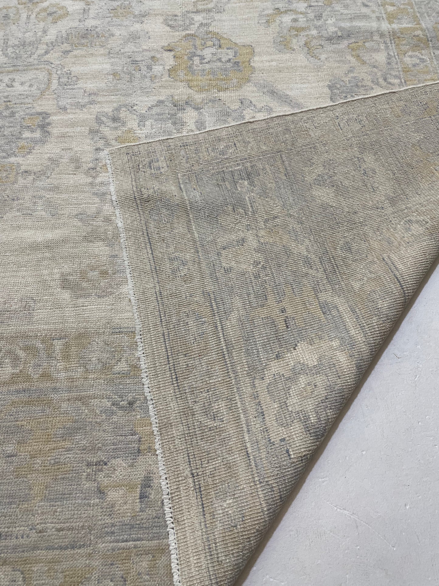 Hand-Knotted Wool Rug Turkish Oushak 8'7" x 11'8"